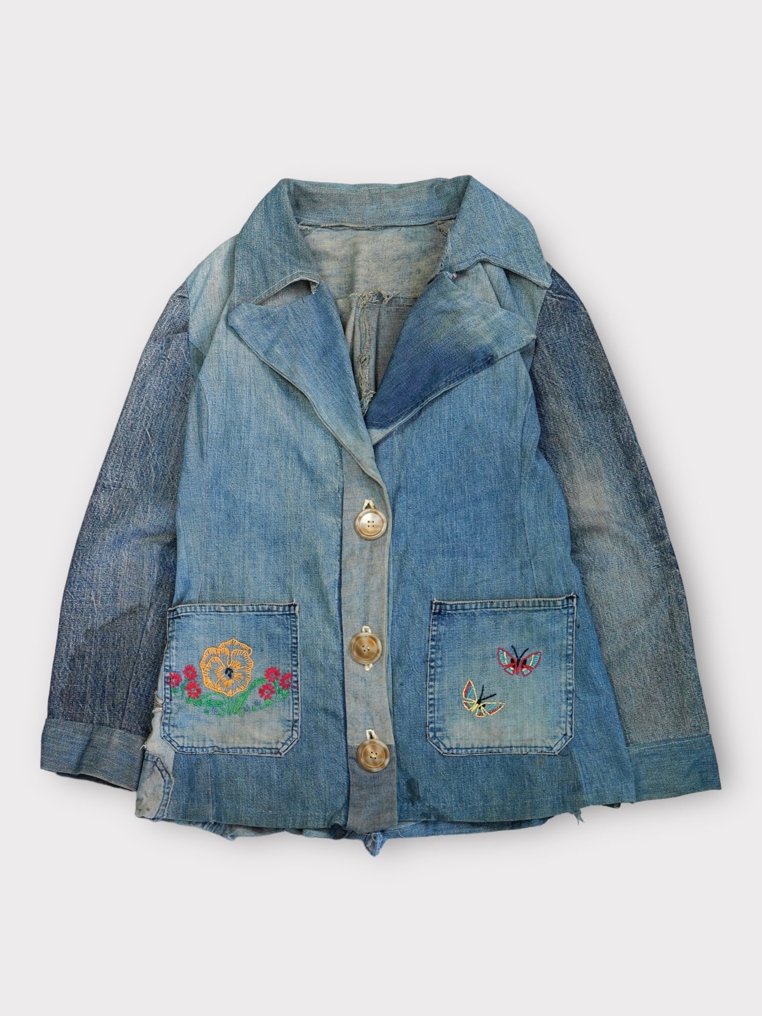 【り】ハンドメイドリメイクデニムジャケット Remake Hand made 60-70's Handmade Remake Denim Jacket made in USA ハンドメイド