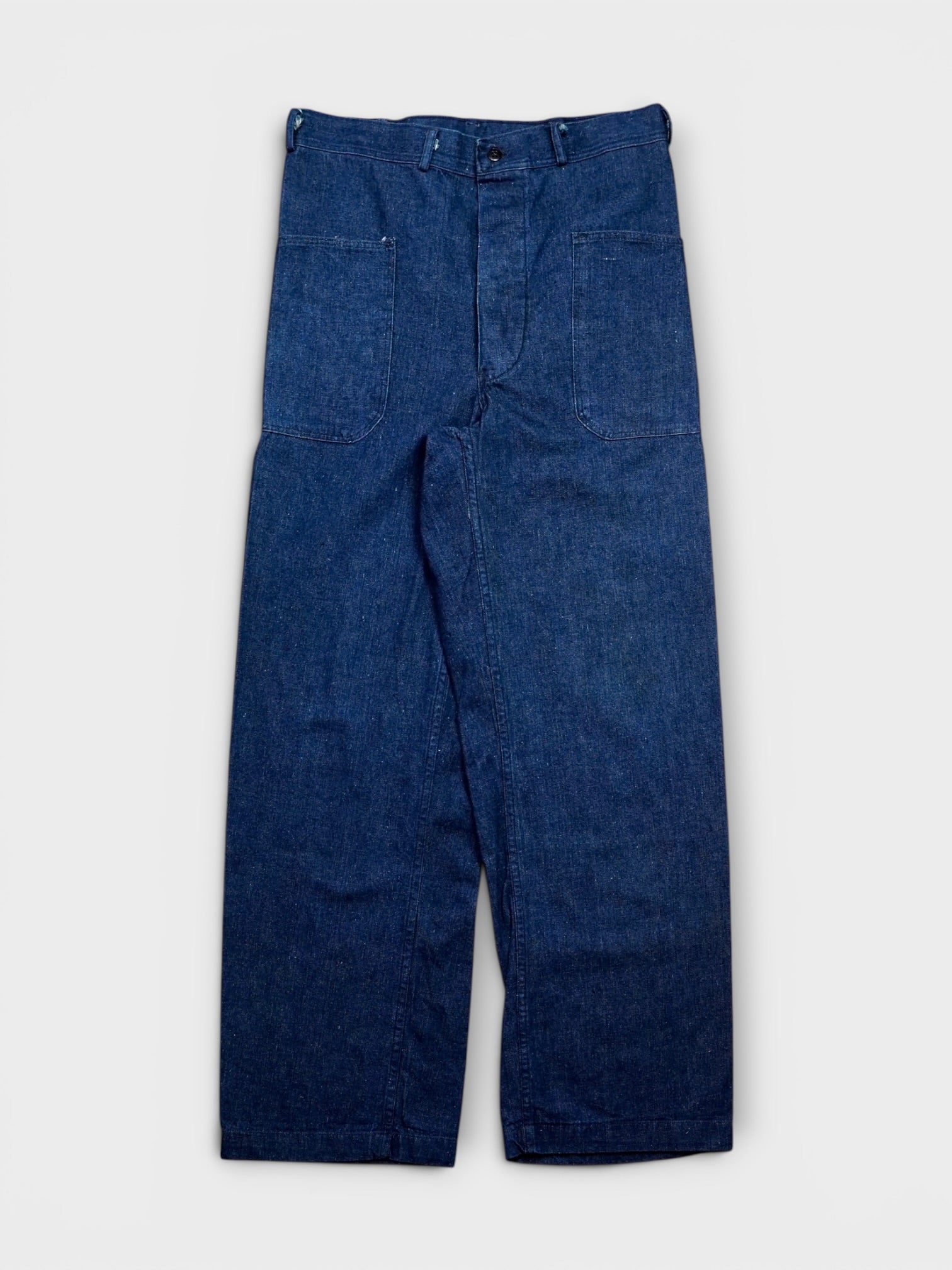 東洋エンタープライズデニムトラウザーw32 40's U.S.NAVY Denim trousers 巻き made in USA【W32 L31】 デニム