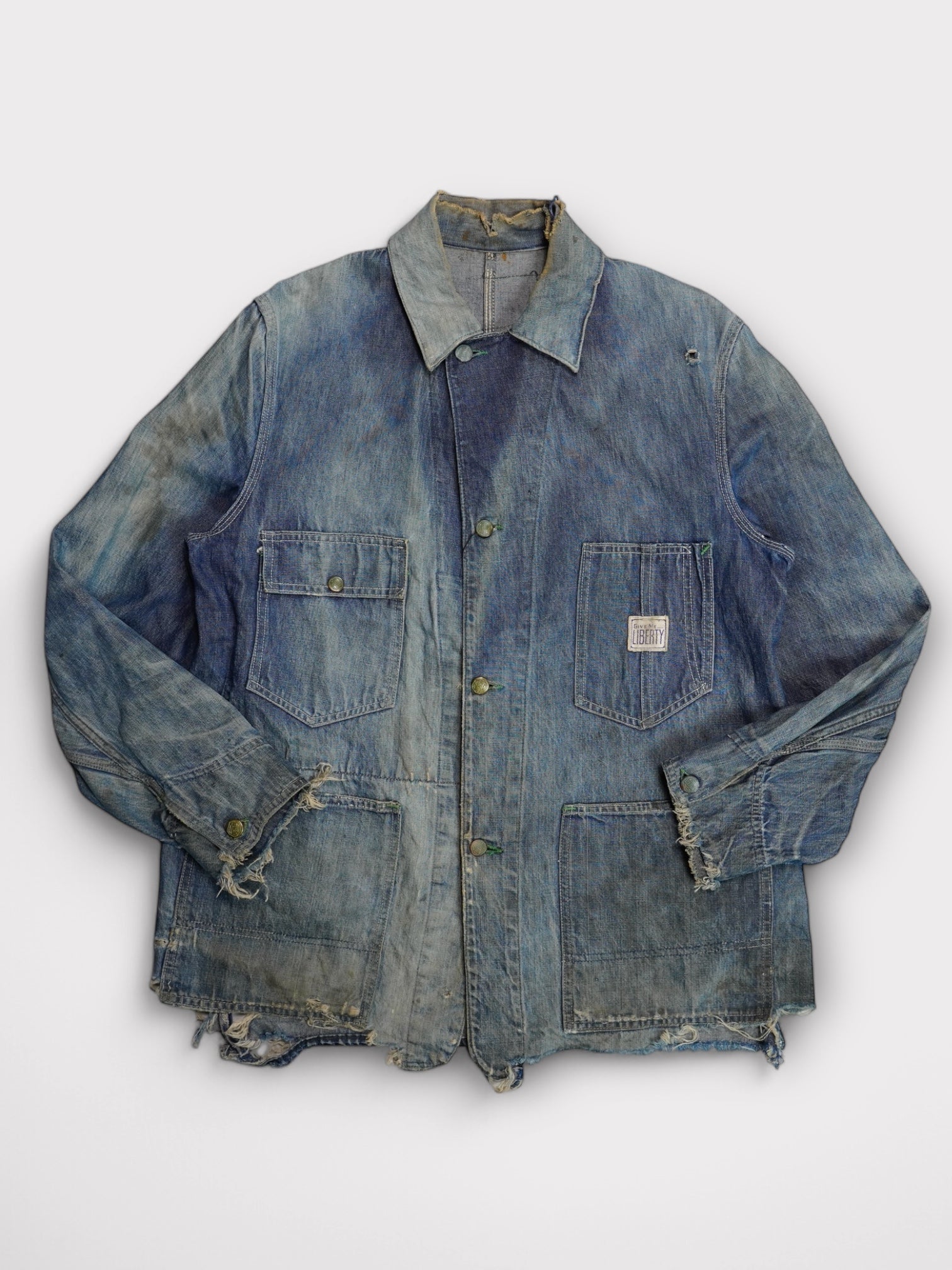 激レアヴィンテージ LIBERTY デニムカバーオール アメリカ製 80年代 80s 90年代 90s リバティ アメリカ製 Gジャン デニム