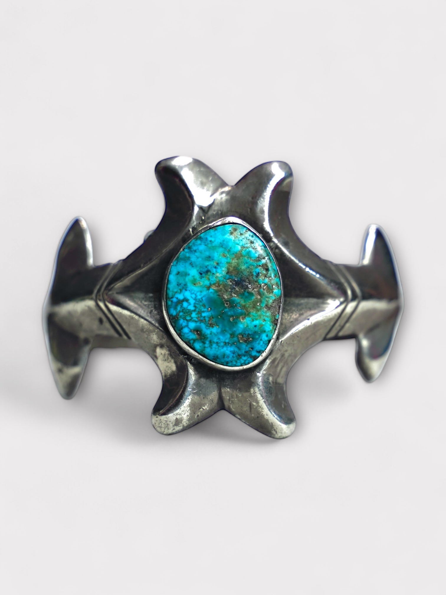 50's Navajo Sand cast Silver Bangle made in USA ナバホ族 サンド