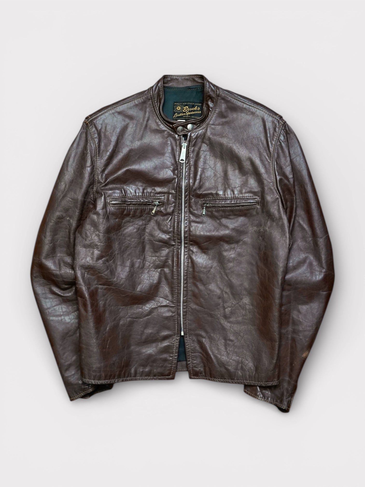 Brooks leather sportswear 70s シングルライダース 70's Brooks Leather Sportswear Single riders jacket made in USA