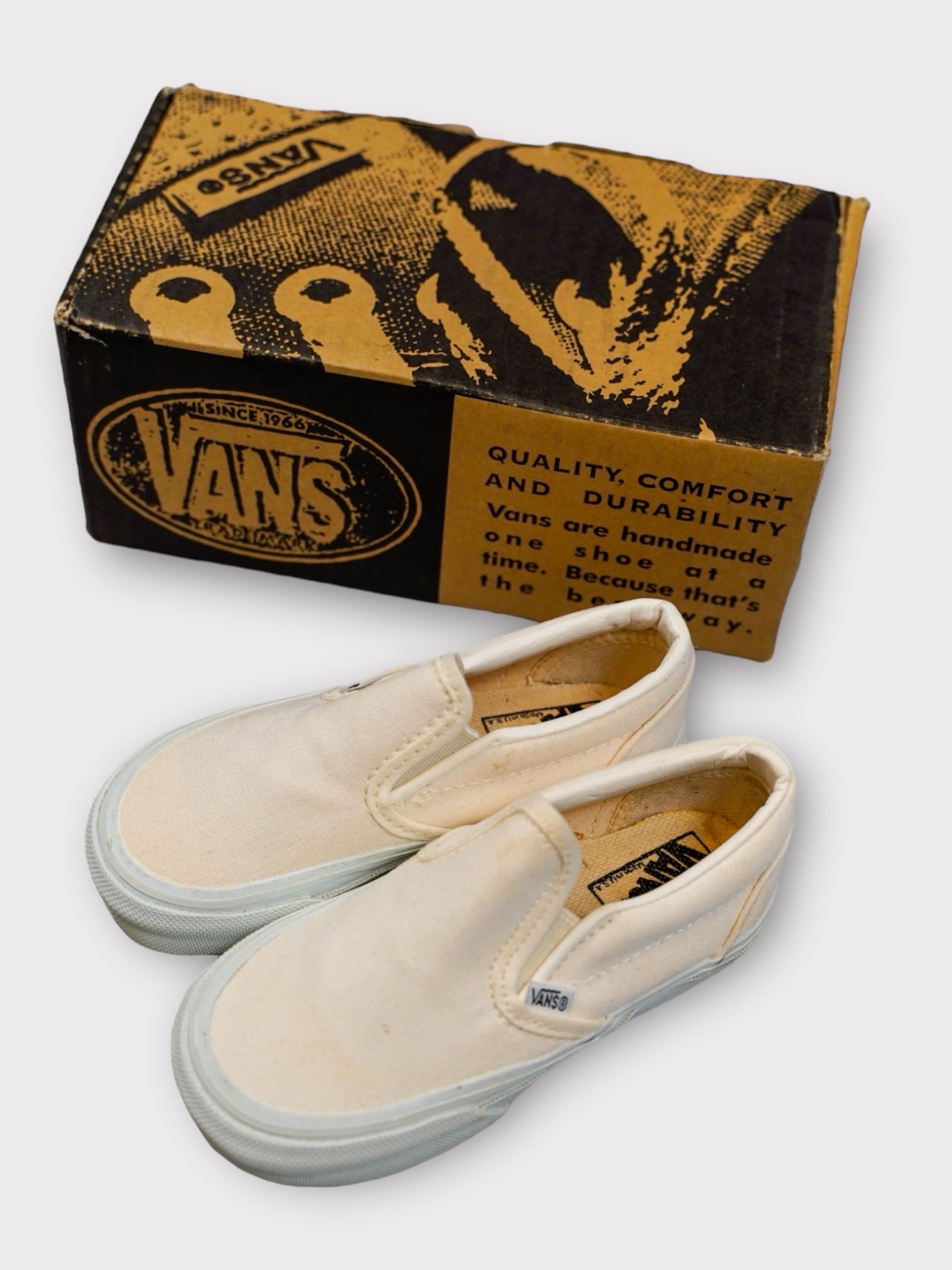 Dead stock 90's VANS SLIP-ON made in USA [Kids10 17cm] 90's Vans slip-on kids 