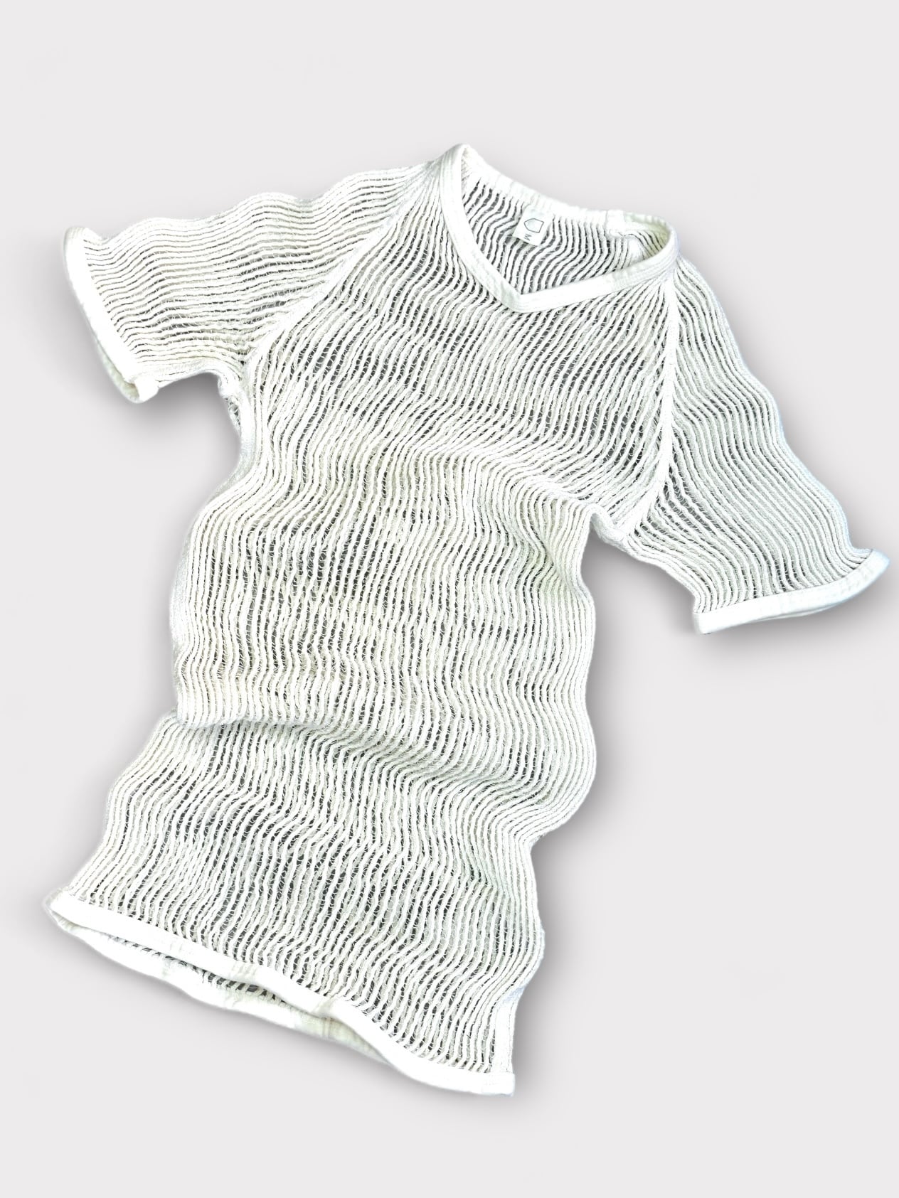 Dead Stock 70's Danish Army Cotton Mesh Tee made in Denmark [M] Danish Army Mesh T-shirt Net T-shirt