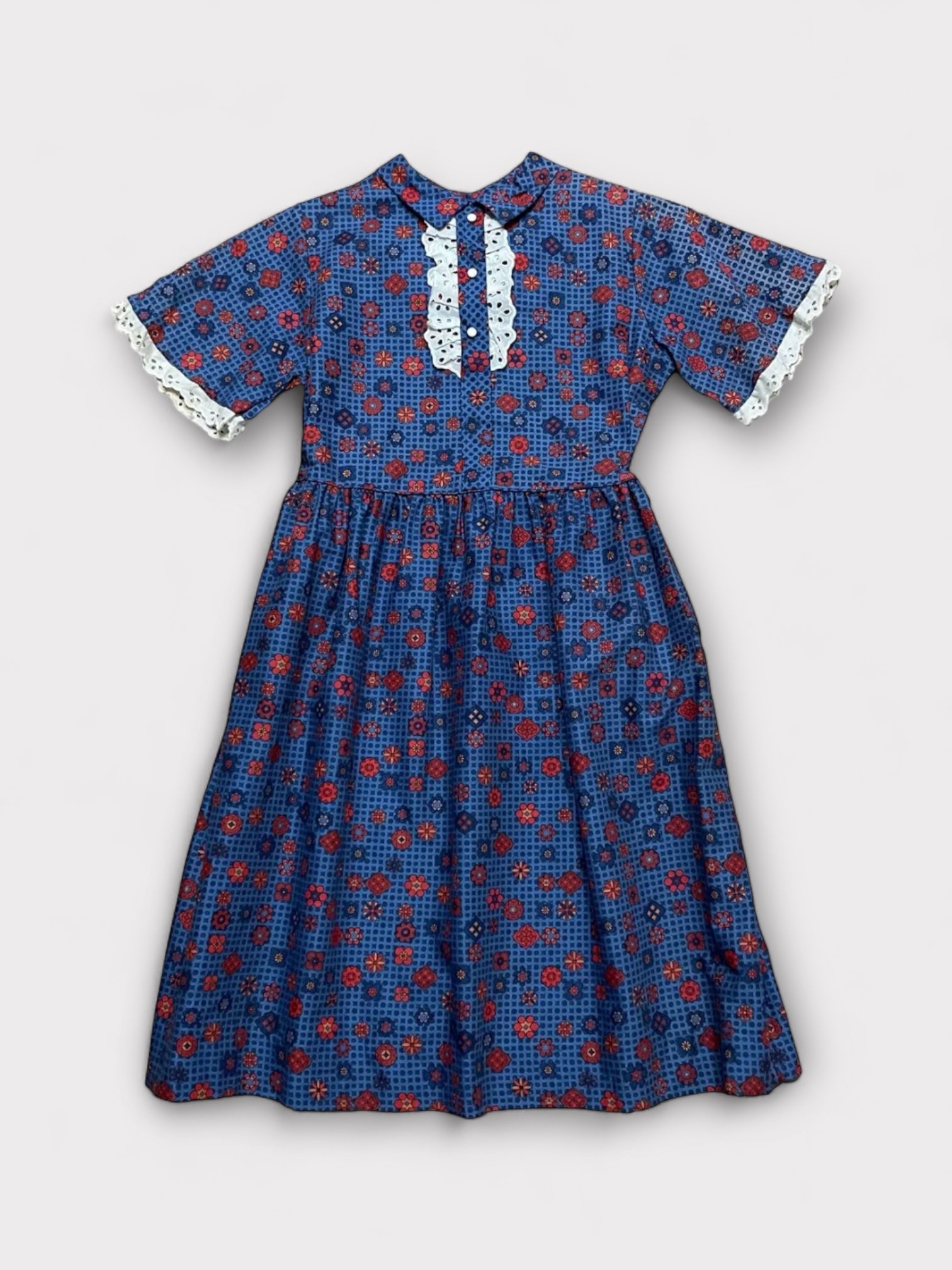 Dead Stock 60's Junior Petite Cotton Dress made in USA 【140-150】