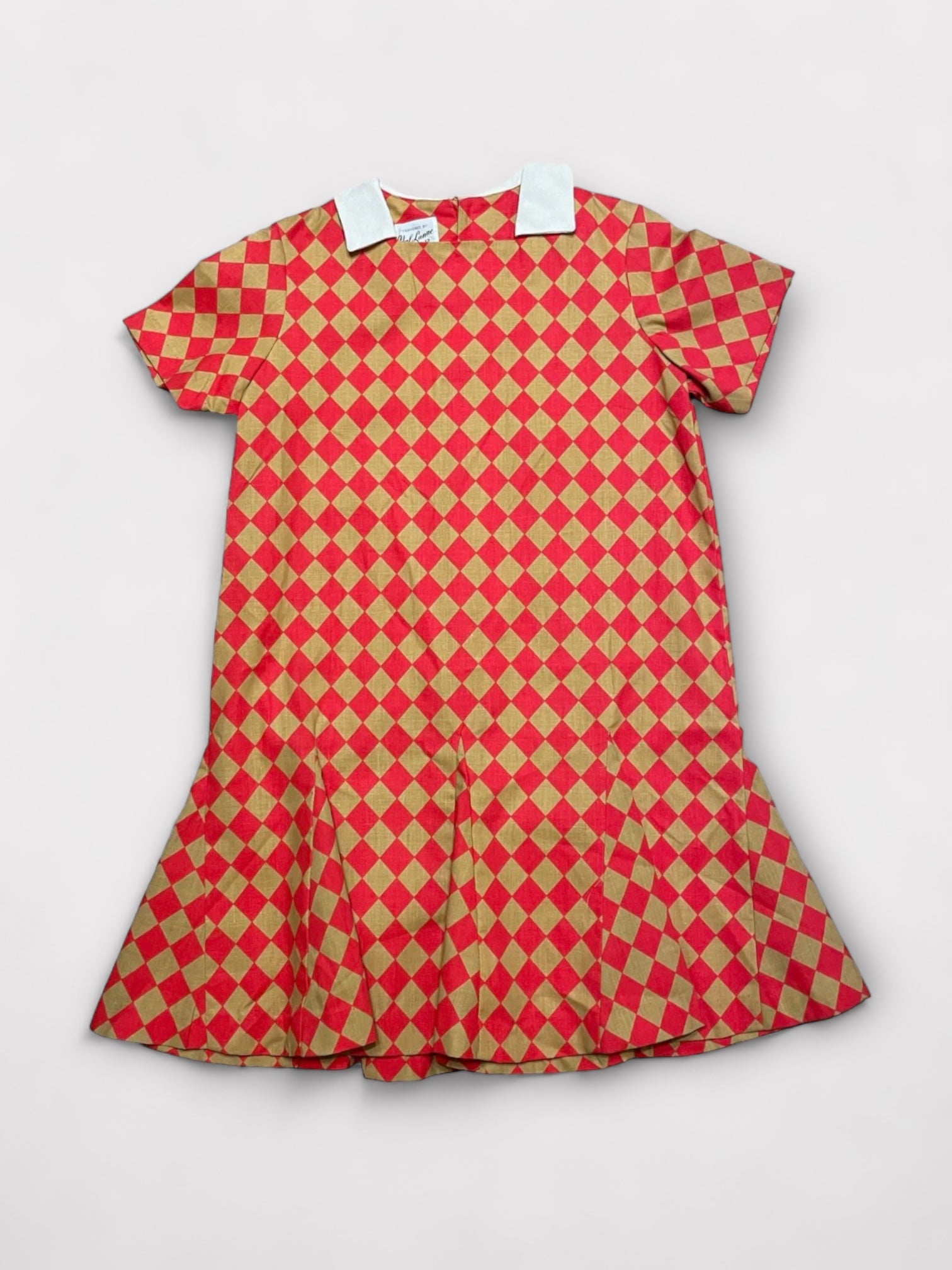 Dead Stock 60's Val Lanne Kids Cotton/P Dress made in USA 【140-150】