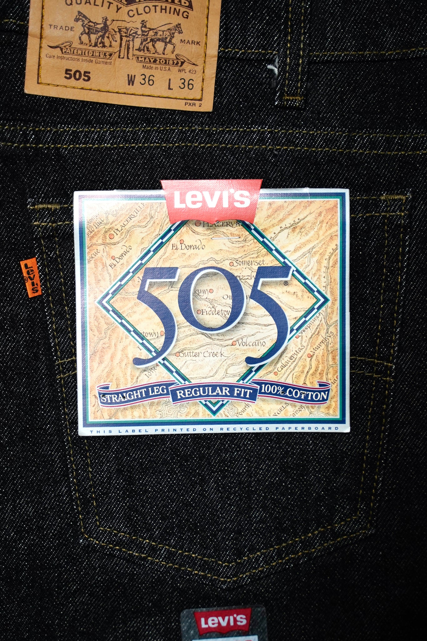 デ*ト様 90s USA製 デッドストック Levi’s 505 先染め ブラッ Deadstock 90's Levi's 505 先染め Black made in USA デッドストック