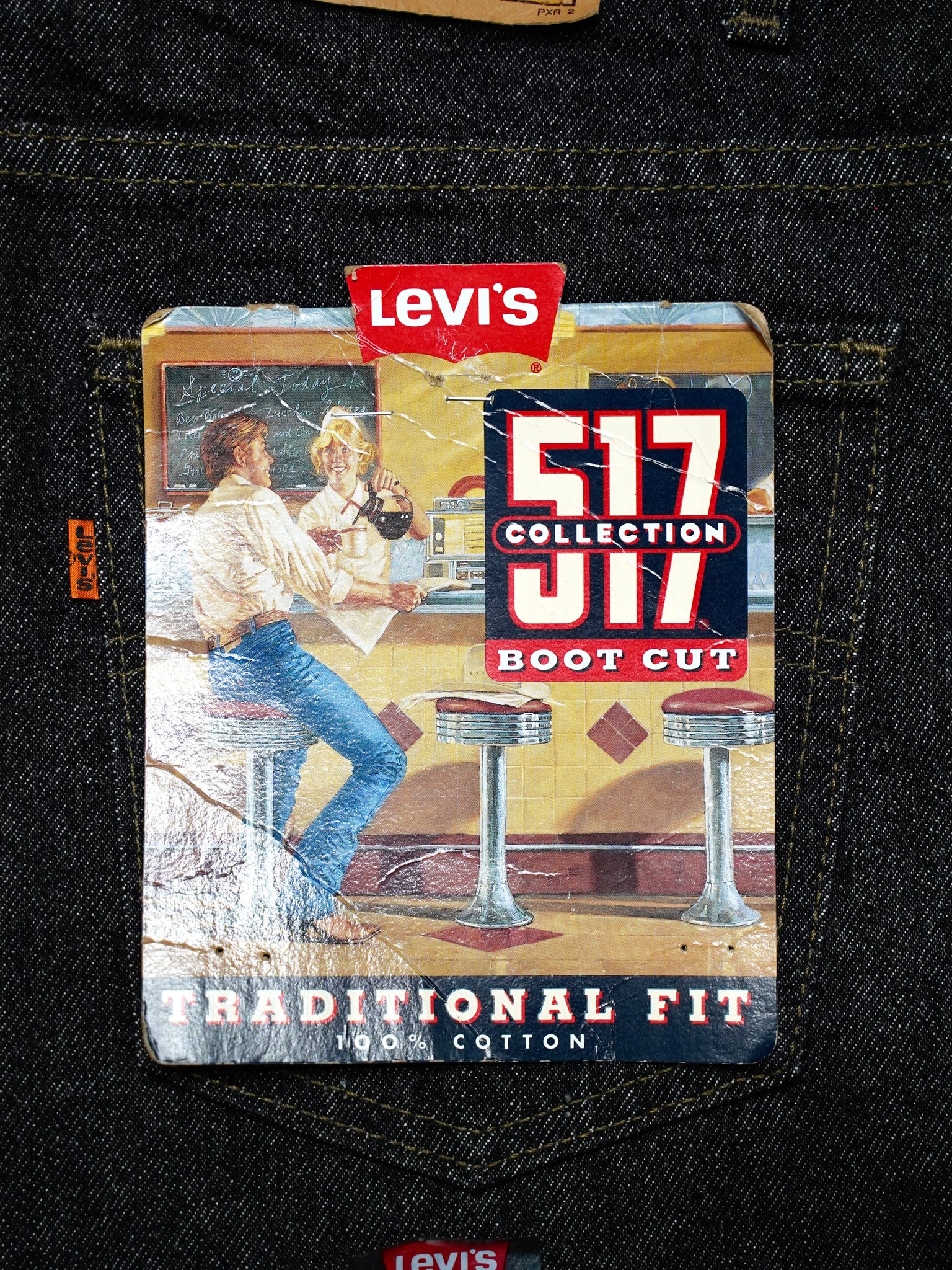 Deadstock 90's Levi's 517 先染め Black made in USA 【W36 L36
