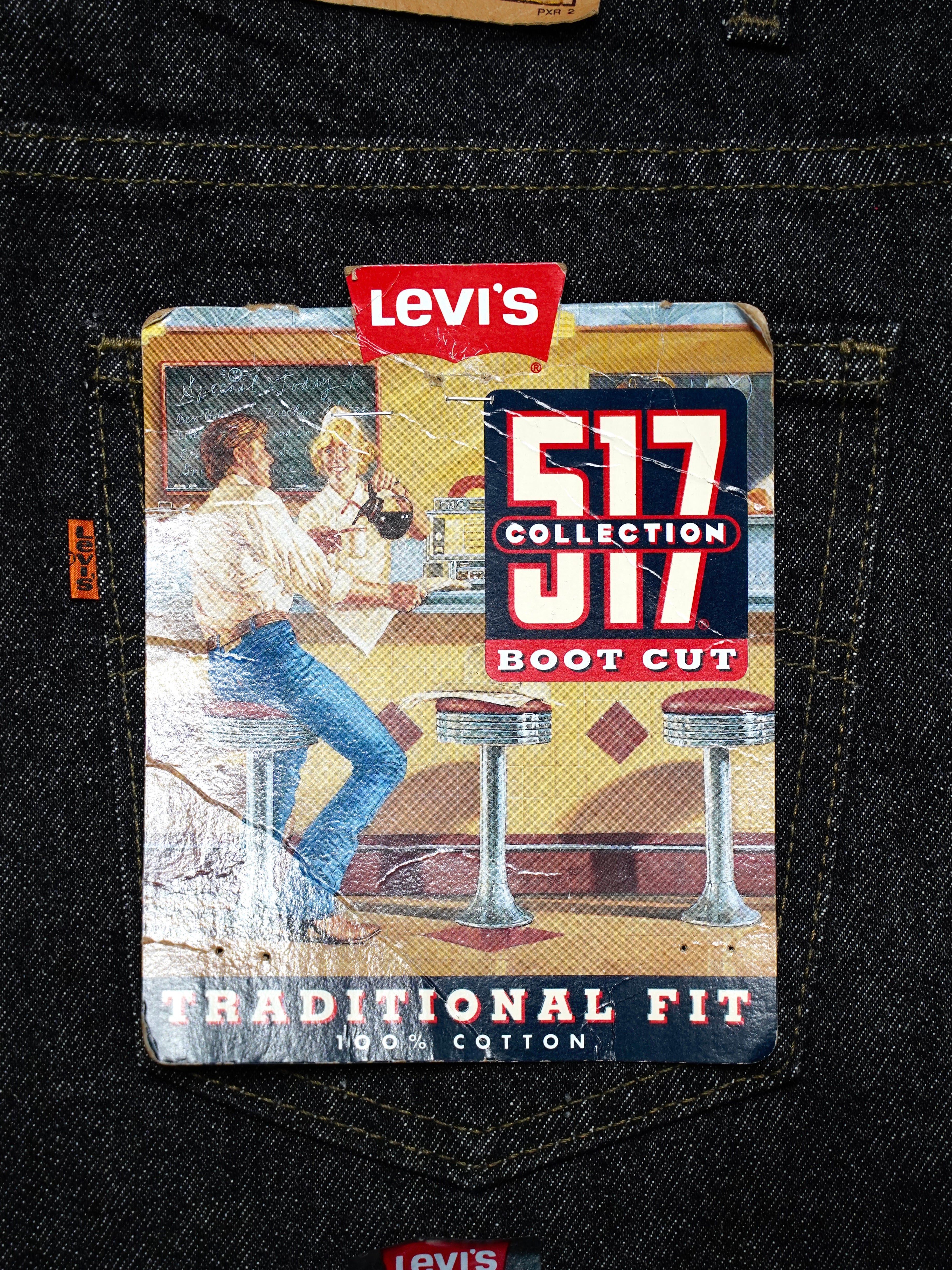 Deadstock 90's Levi's 517 先染め Black made in USA 【W36 L36