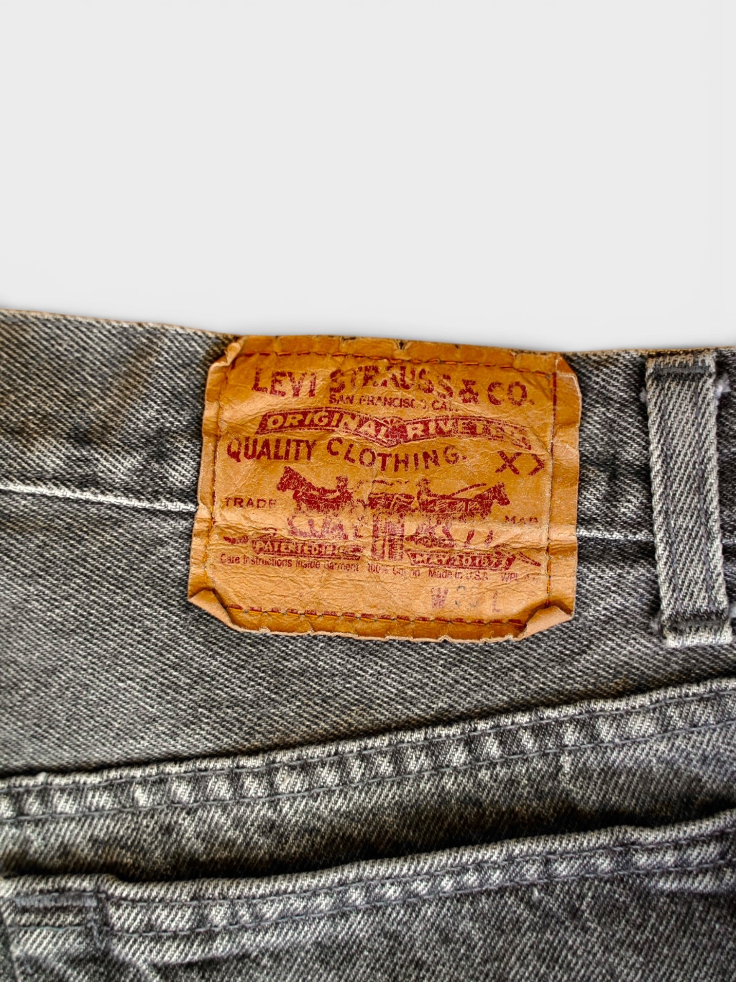 90's Levi's 501 Black 先染め denim made in USA【W34 L28.5】No.1