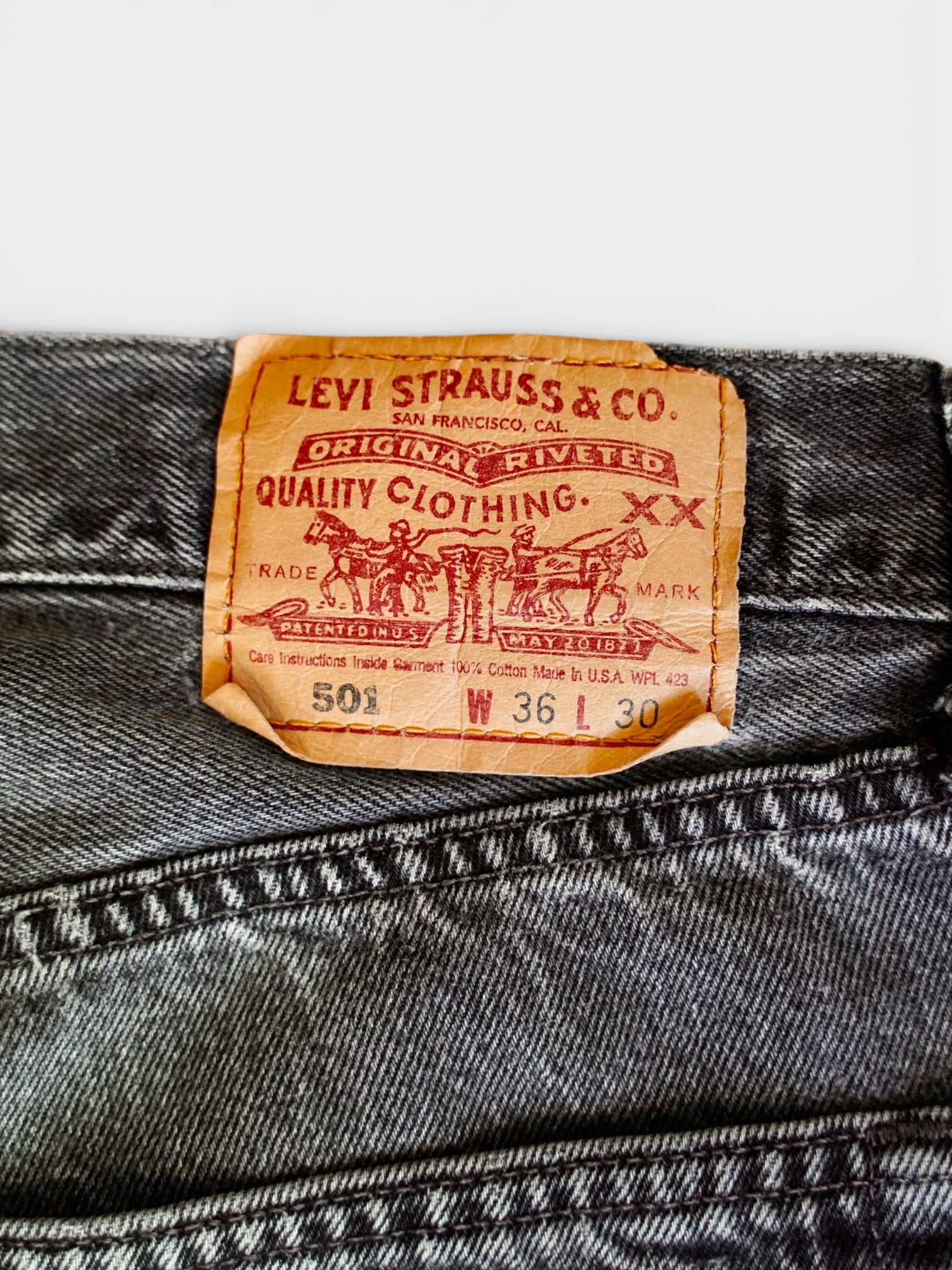 90's Levi's 501 後染めBlack denim made in Canada【W34 L29】No.2