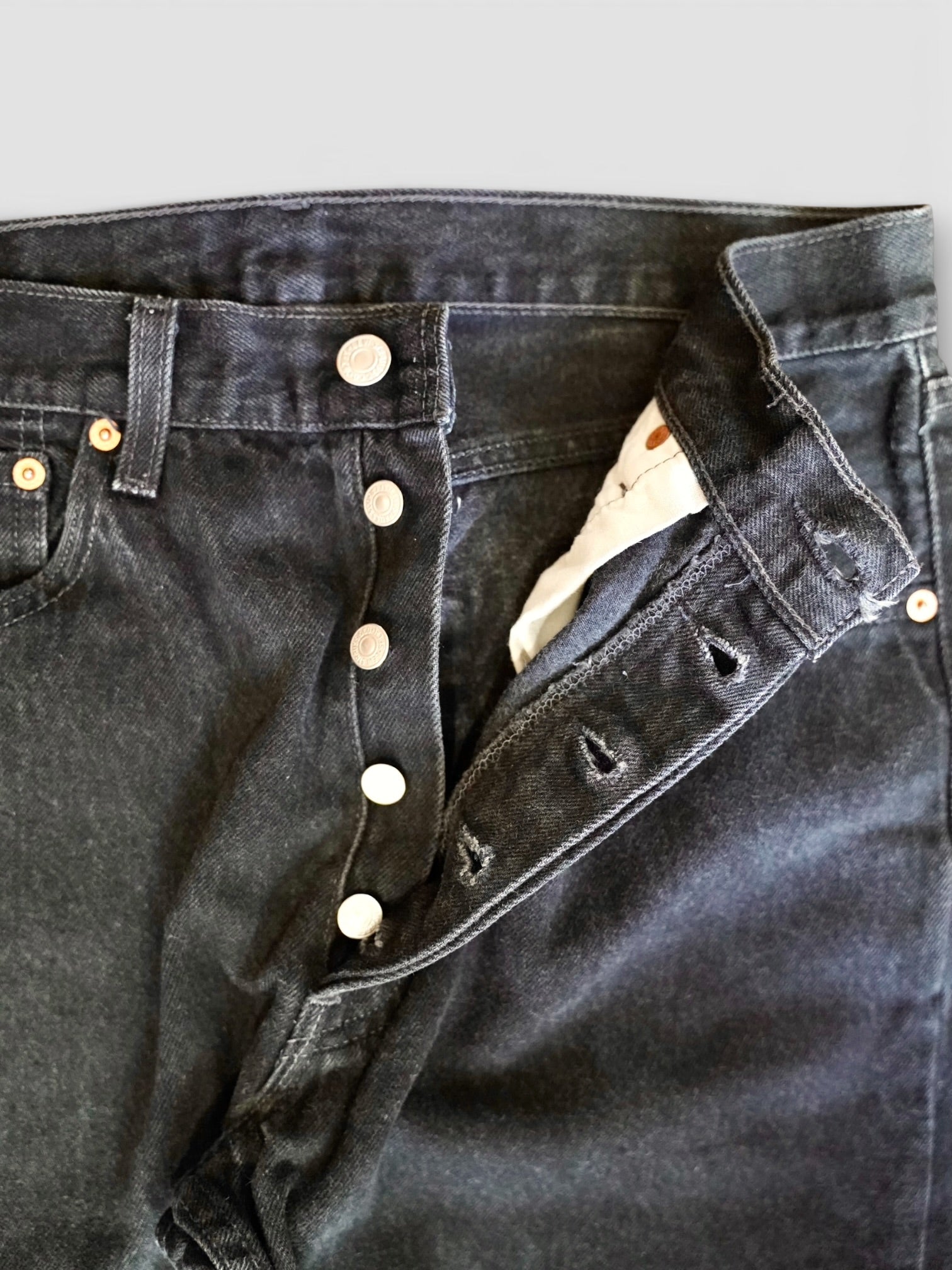 90's Levi's 501 後染めBlack denim made in USA【W32 L32】No.7