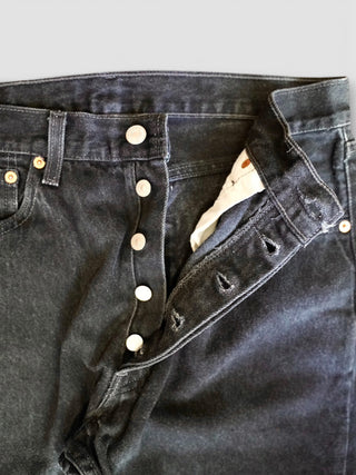 90's Levi's 501 後染めBlack denim made in USA【W32 L32】No.7