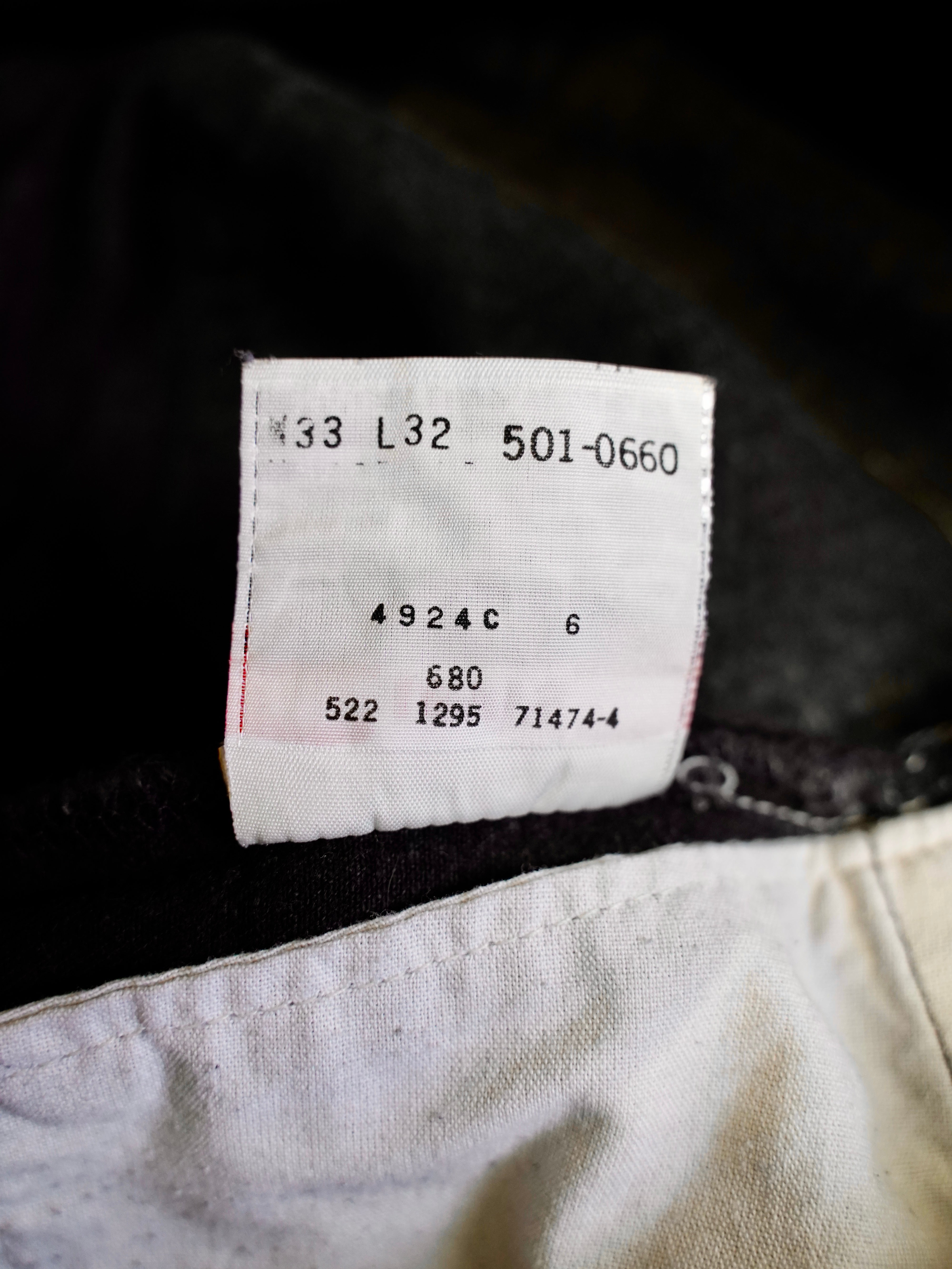90's Levi's 501 後染めBlack denim made in USA【W32 L32】No.7
