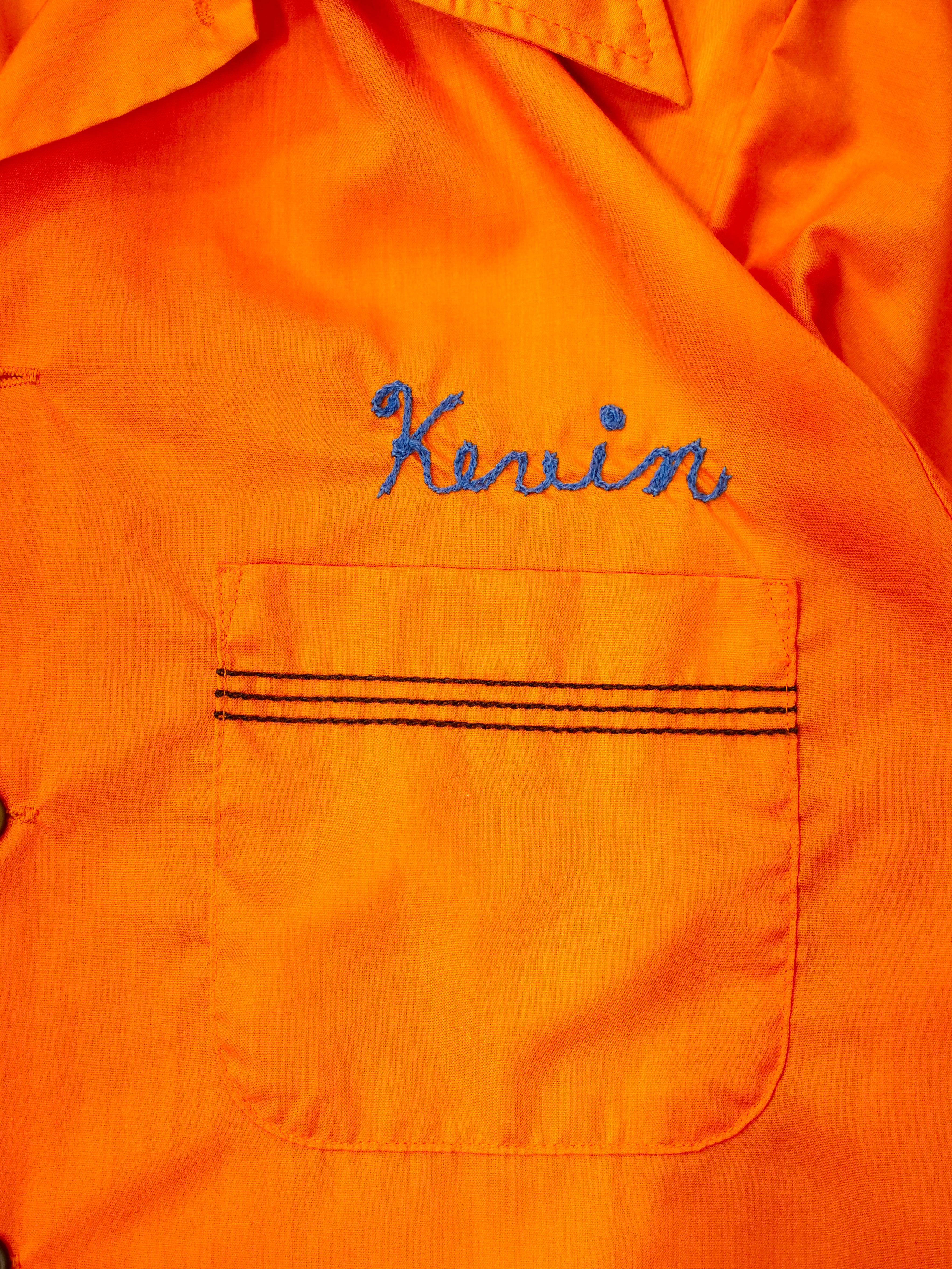 70's KING LOUIE Poly/Cotton Bowling shirt made in USA 【M