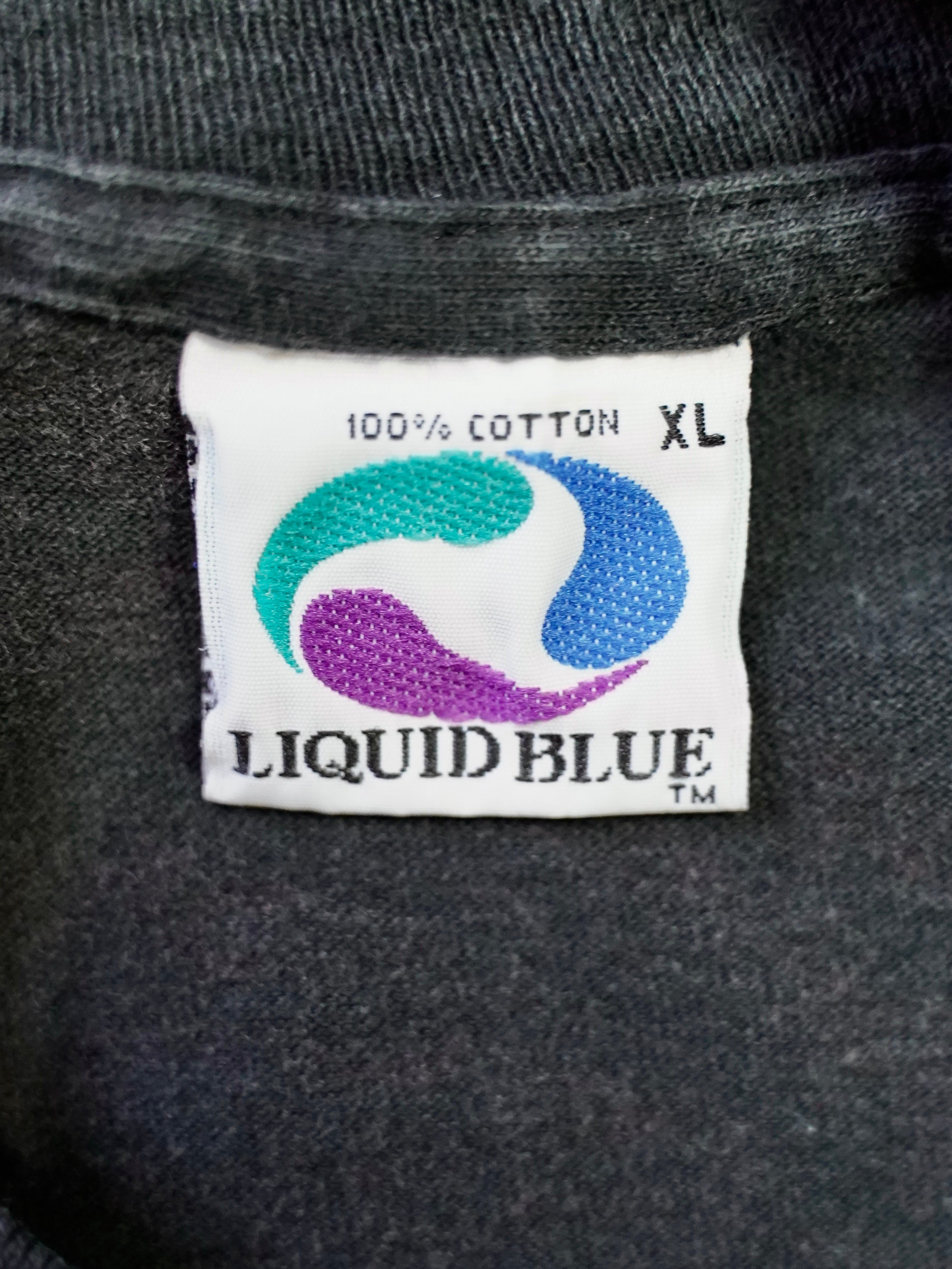 90's LIQUID BLUE Dragon print allover tee made in USA 【XL