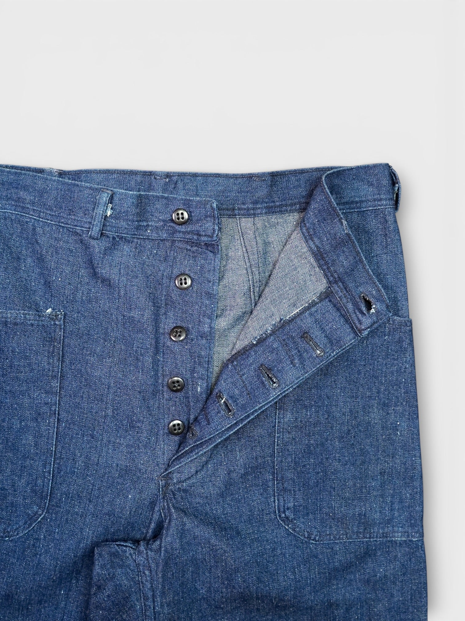 40's U.S.NAVY Denim trousers 巻き made in USA【W32 L31】 デニム