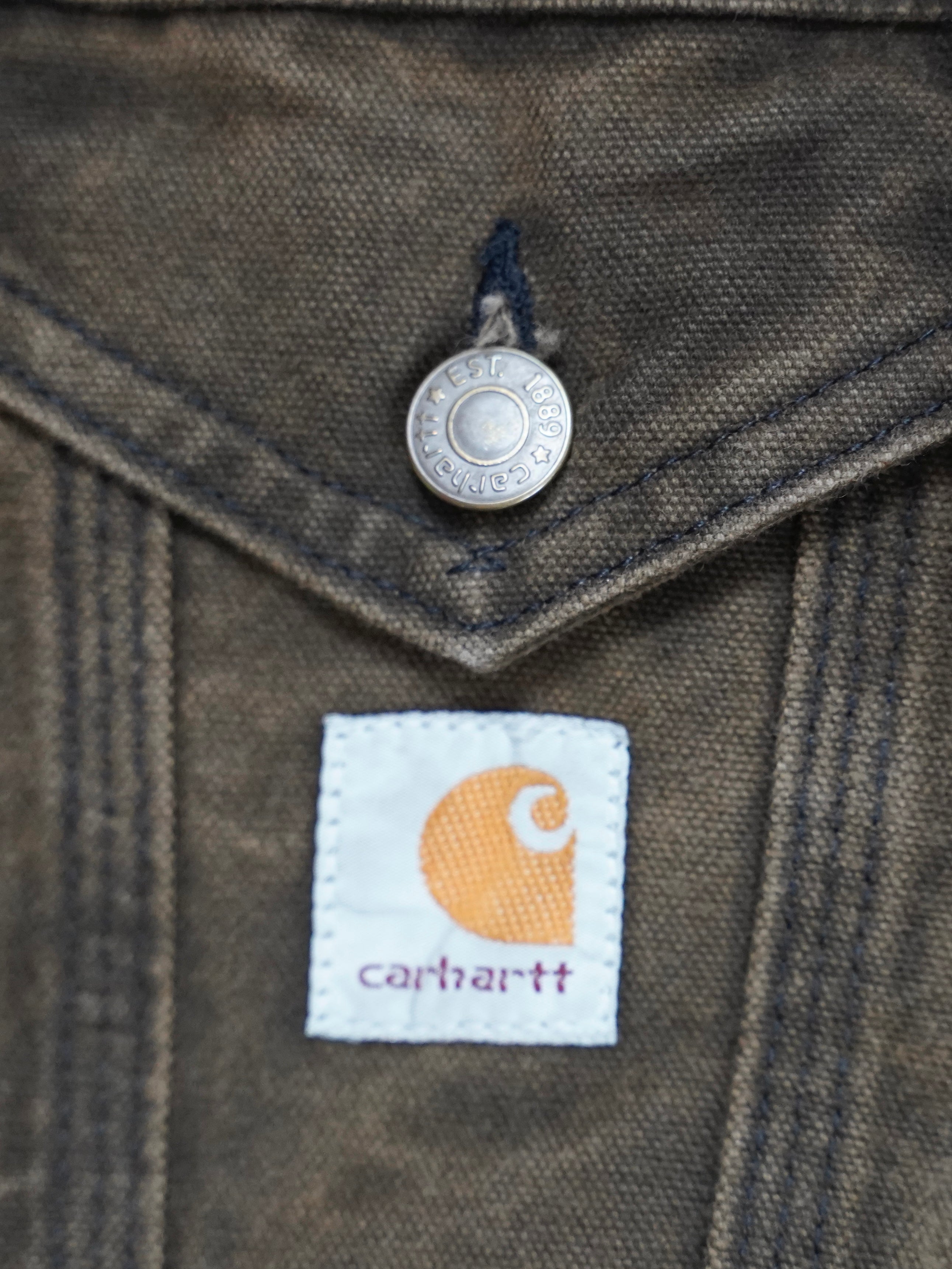 USA 製 carhartt カーハート トラッカー ジャケット Bark レア 80s カーハート ブラックデニム トラッカージャケット