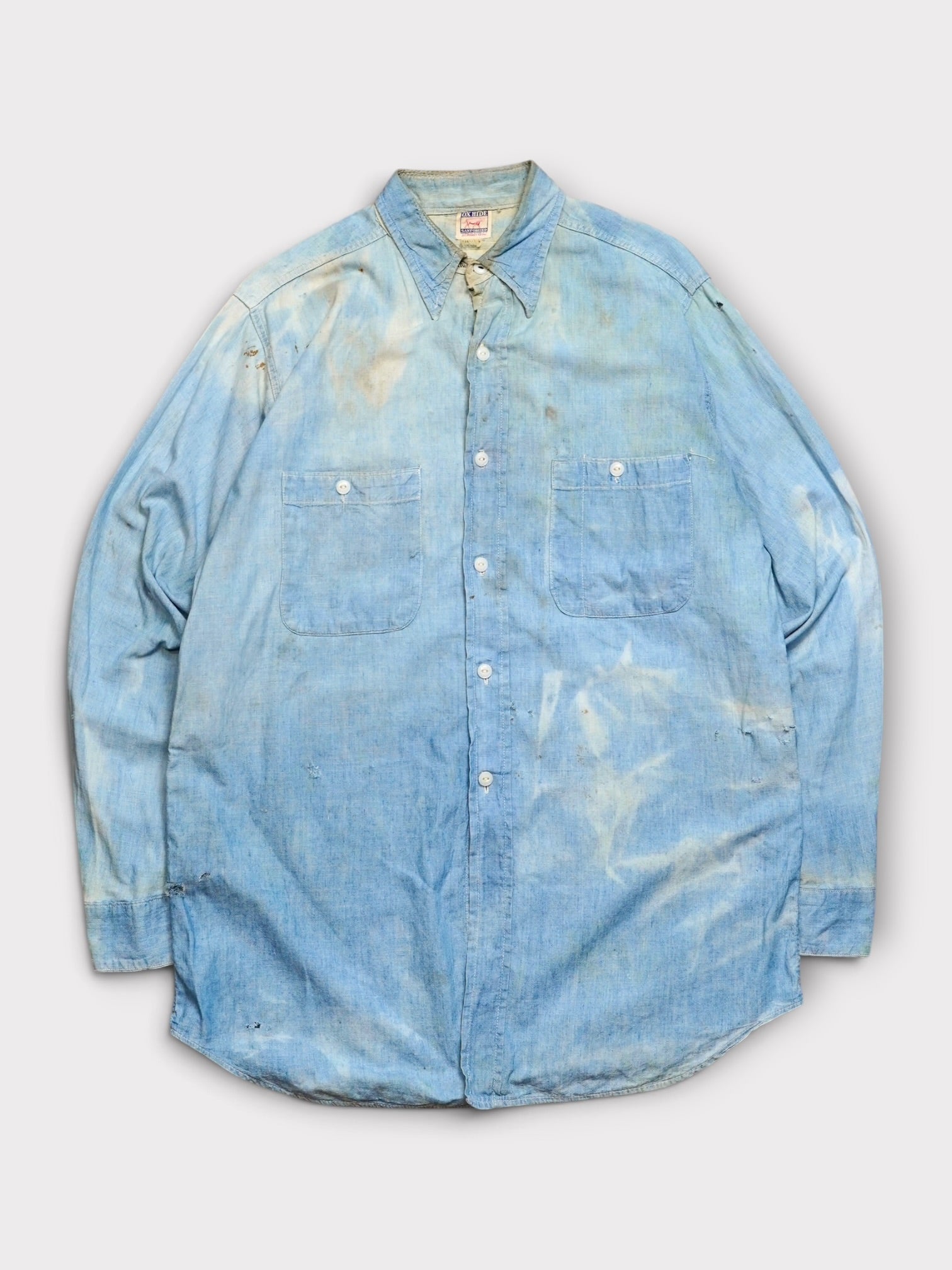 50's OX HIDE Chambray shirt made in USA【L-XL】 オックスハイド