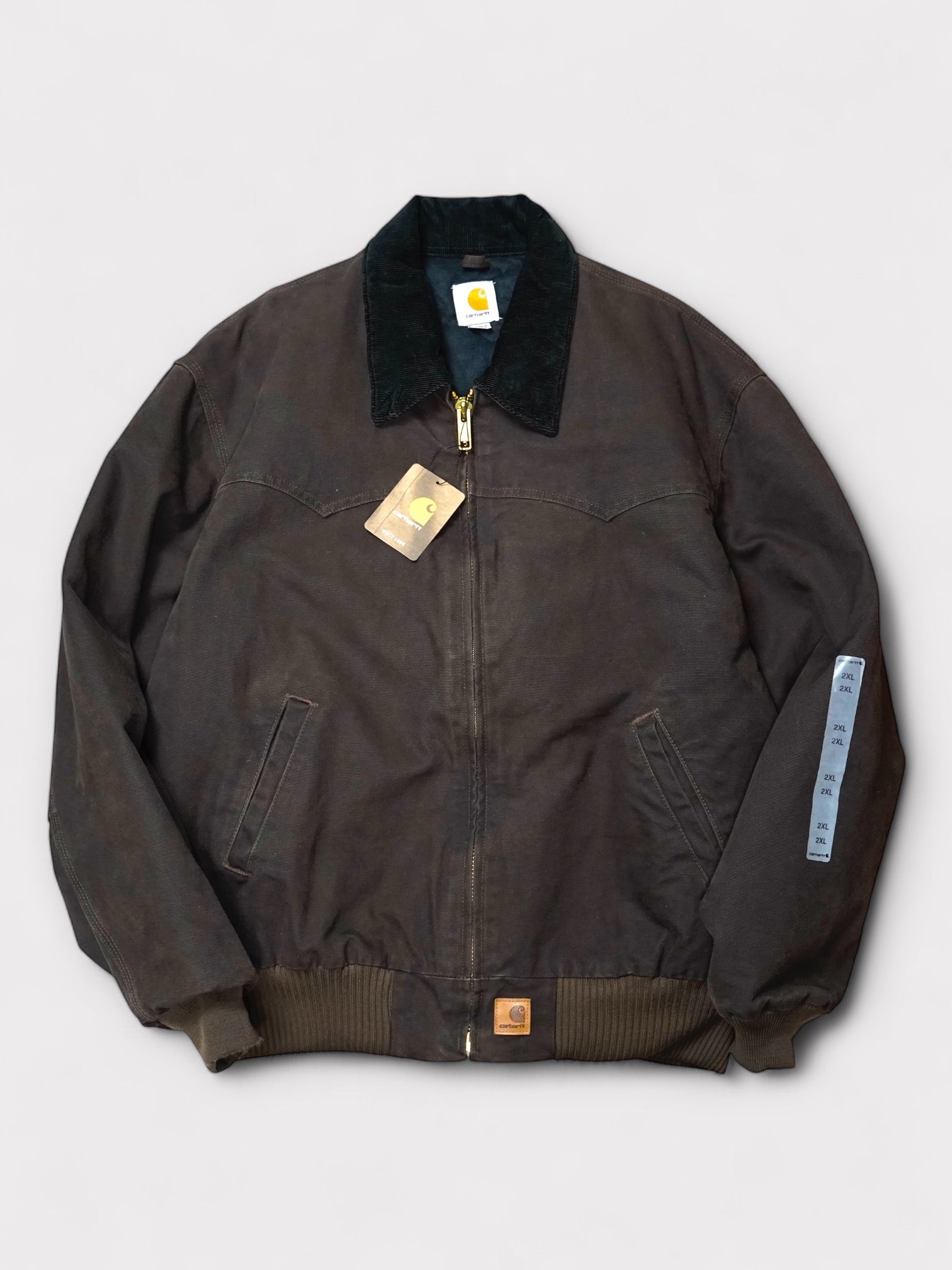 Deadstock 13's Carhartt Washed Santa Fe Jacket J14 "DKB" made in Mexico【XXL】カーハート ウォッシュド サンタフェジャケット ダークブラウン