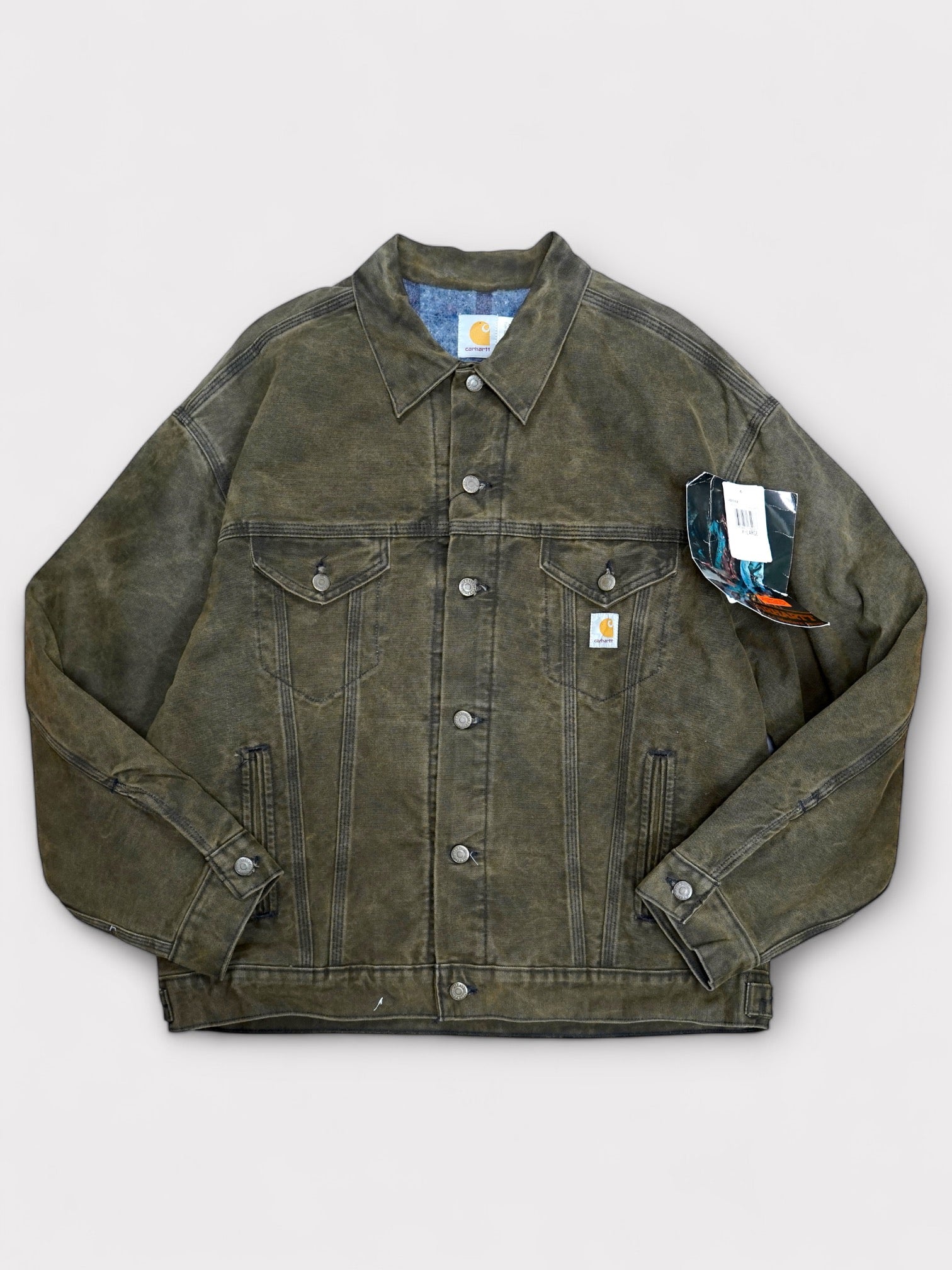 Deadstock 90's Carhartt Washed Tracker Jacket JB142 "Bark" made in USA【XL】カーハート ジーンジャケット トラッカージャケット バーク