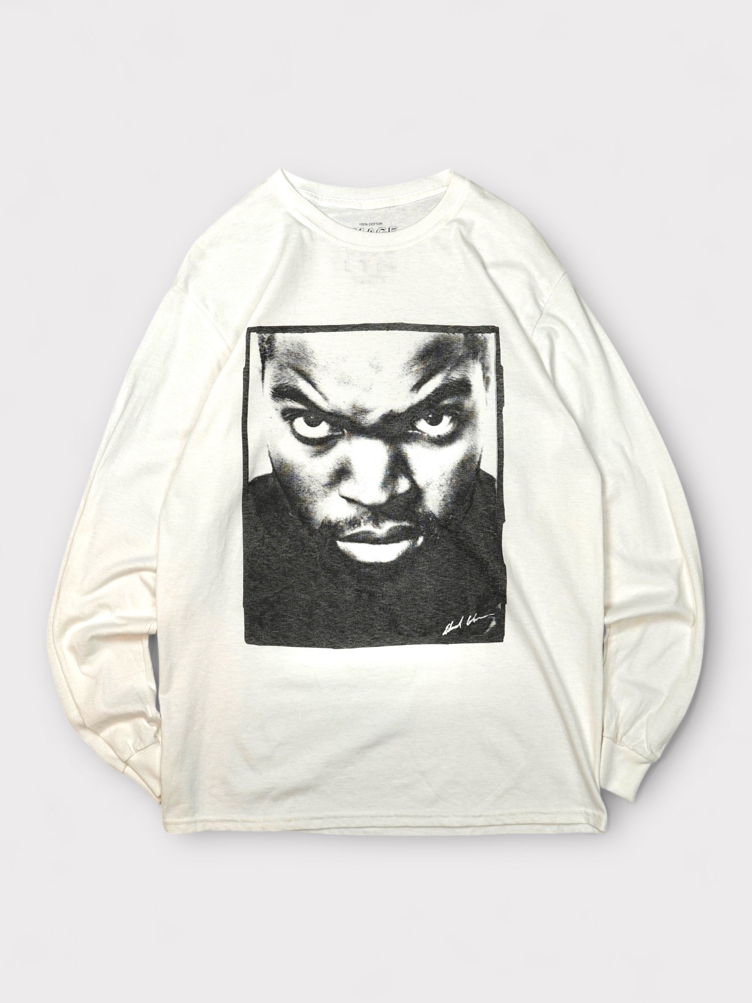 IMAGE CLUB Ltd Sample "N.W.A Ice Cube" photo by "Ithaka Darin Papas" L/S made in USA【M】イメージクラブリミテッド アイスキューブ