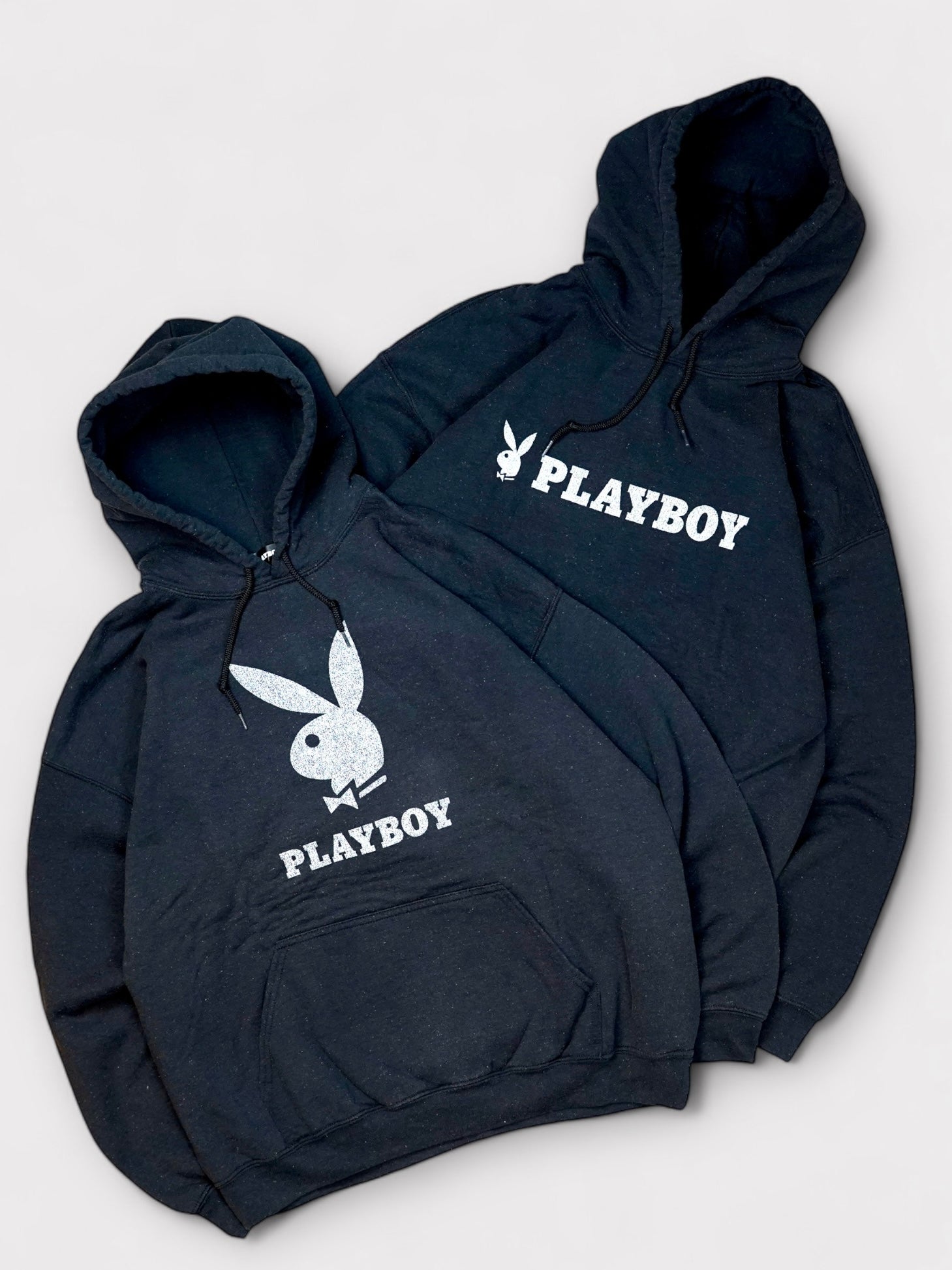 PLAYBOY Black fade Back print hoodie プレイボーイ フェードブラック プリントパーカー