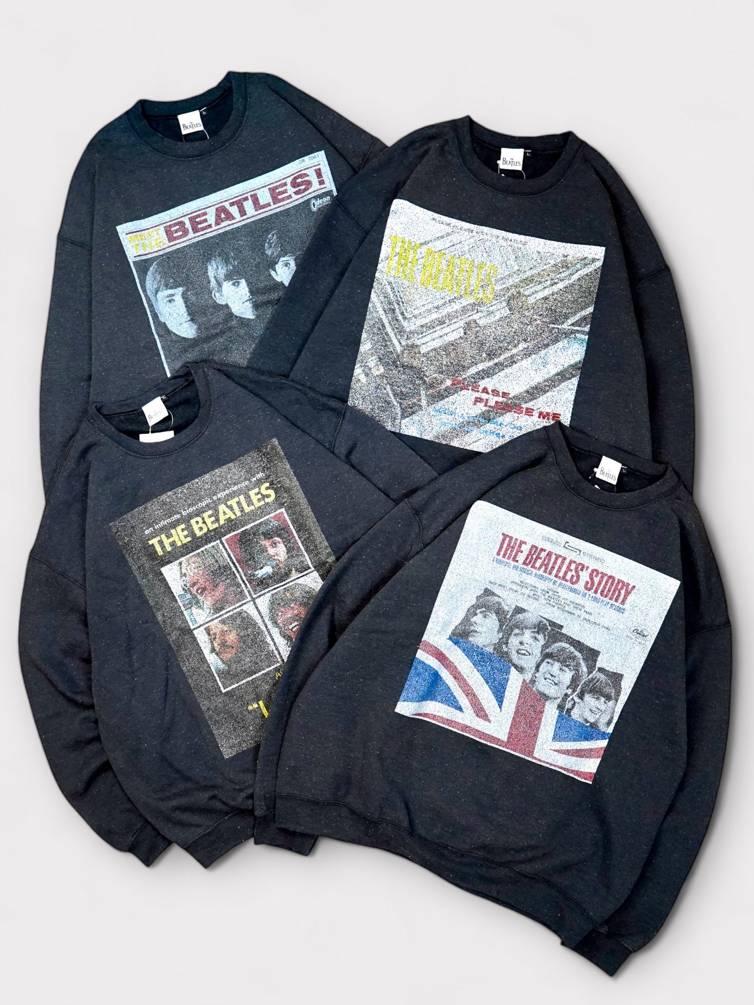 THE BEATLES Black fade Back print sweat ビートルズ ブラックフェード プリントスウェット