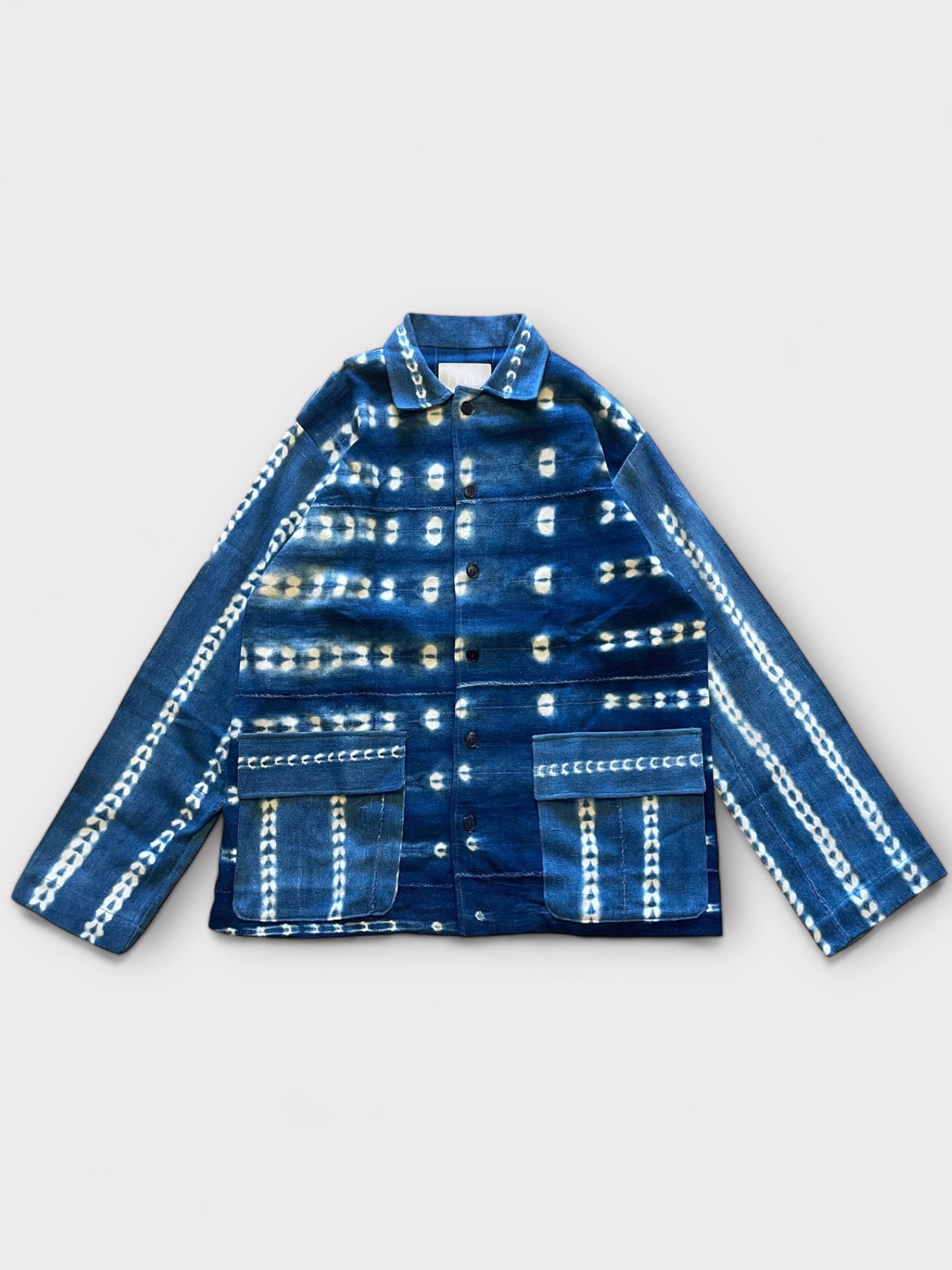 COATZ The Aso Oke Chore jacket in African stripe weave cotton indigo pattern2 