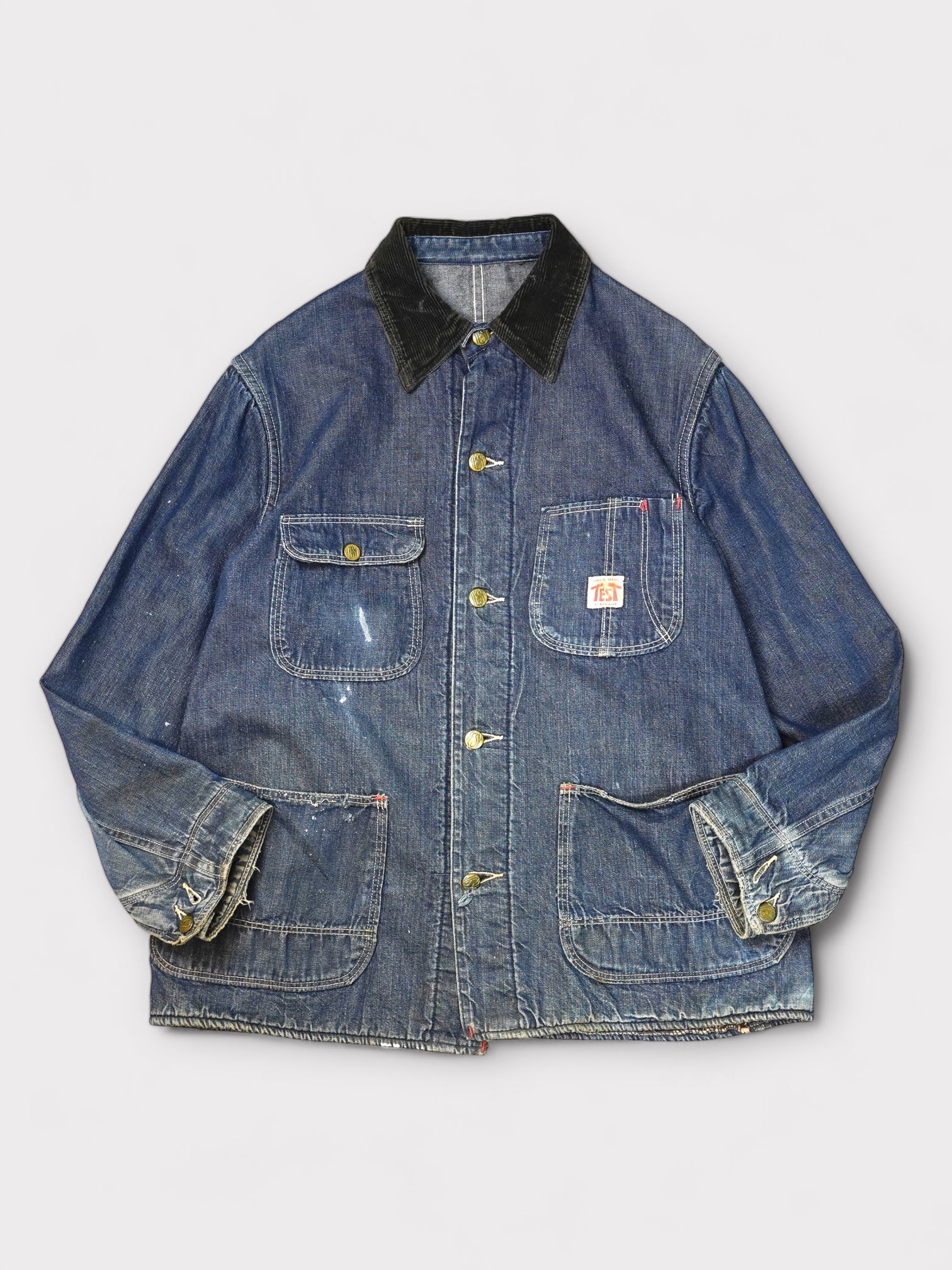 50s TEST デニムカバーオール 50's TEST Denim coverall with liner made in USA【36】テスト デニム