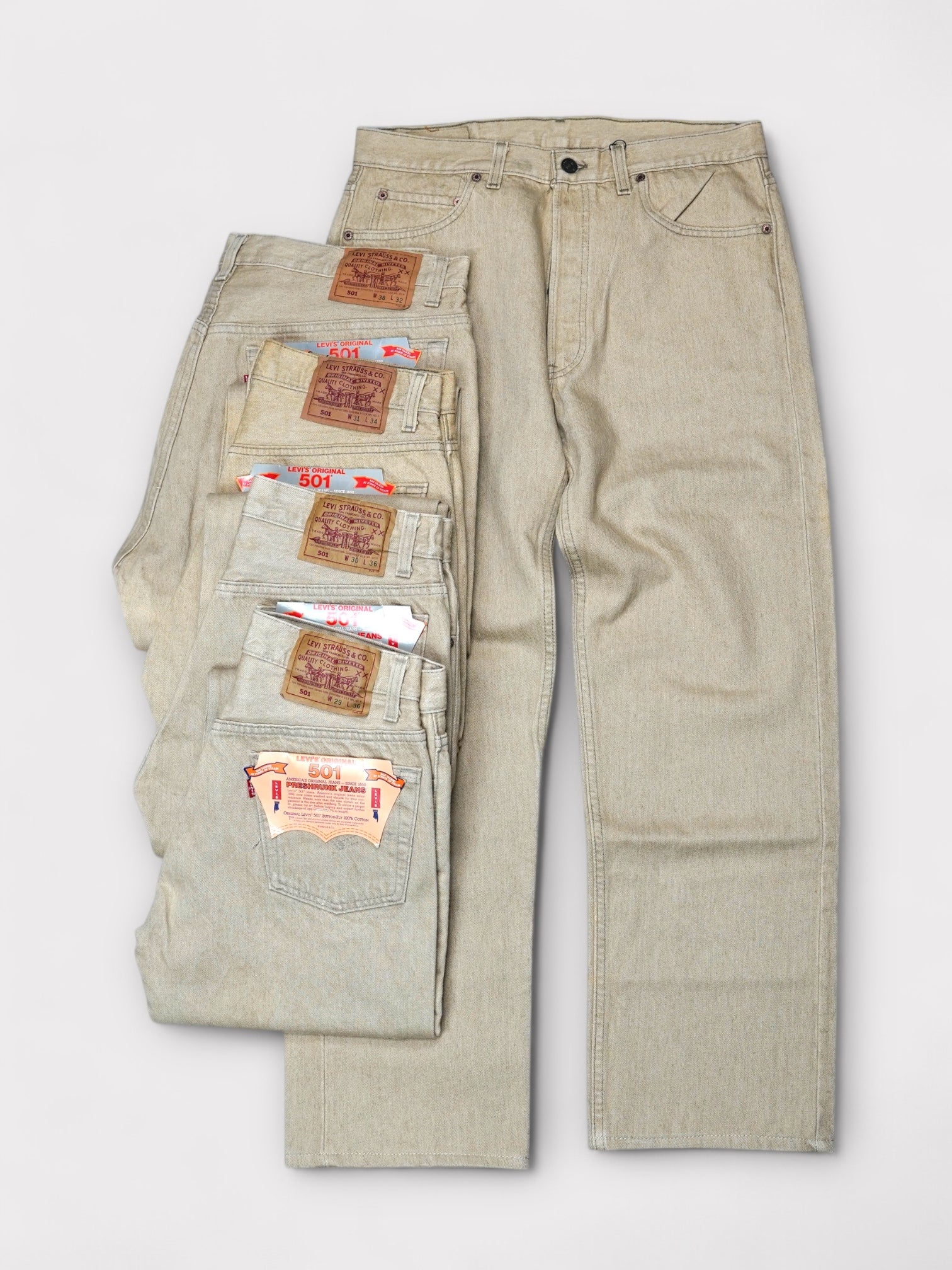 Deadstock 90’s Levi's 501 先染めBeige made in USA リーバイス