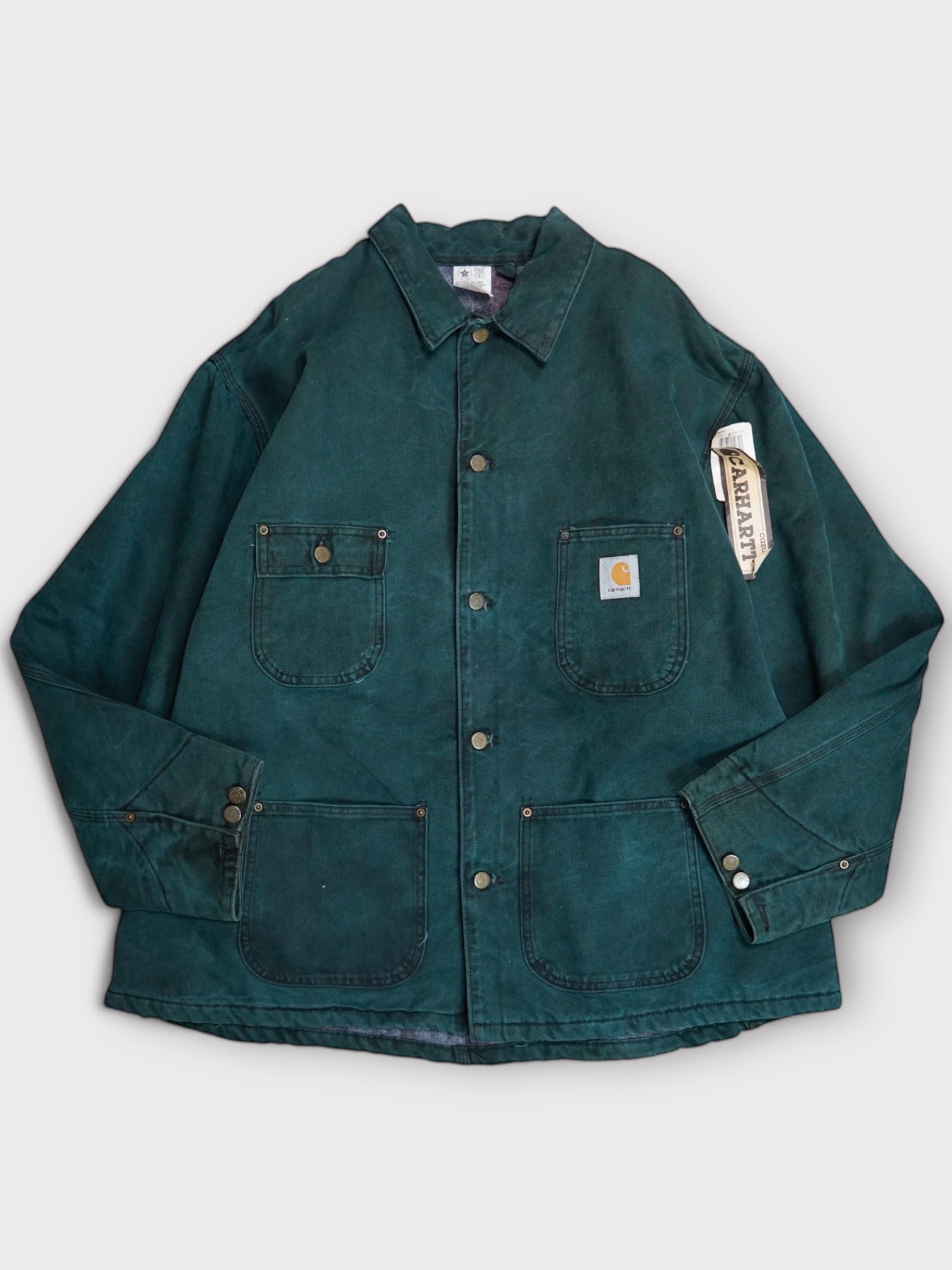 Deadstock 90's Carhartt Chore coat "HTG" made in USA 【XXL】カーハート チョアコート ハンターグリーン