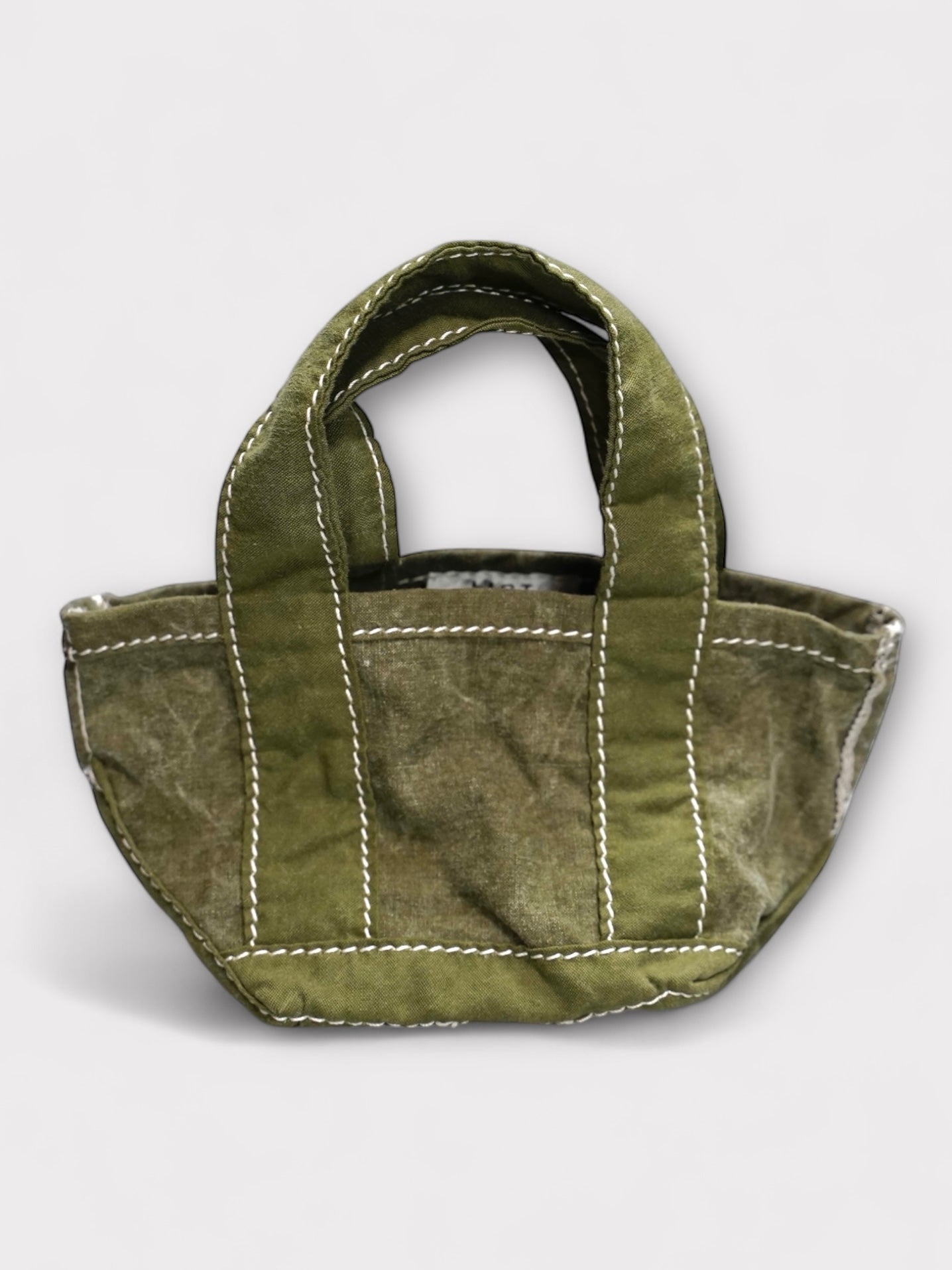 "Heritage Leather Co × LIOT" 40's USARMY Tent fabric Mini tote made in USA Heritage Leather LIOT special order mini tote
