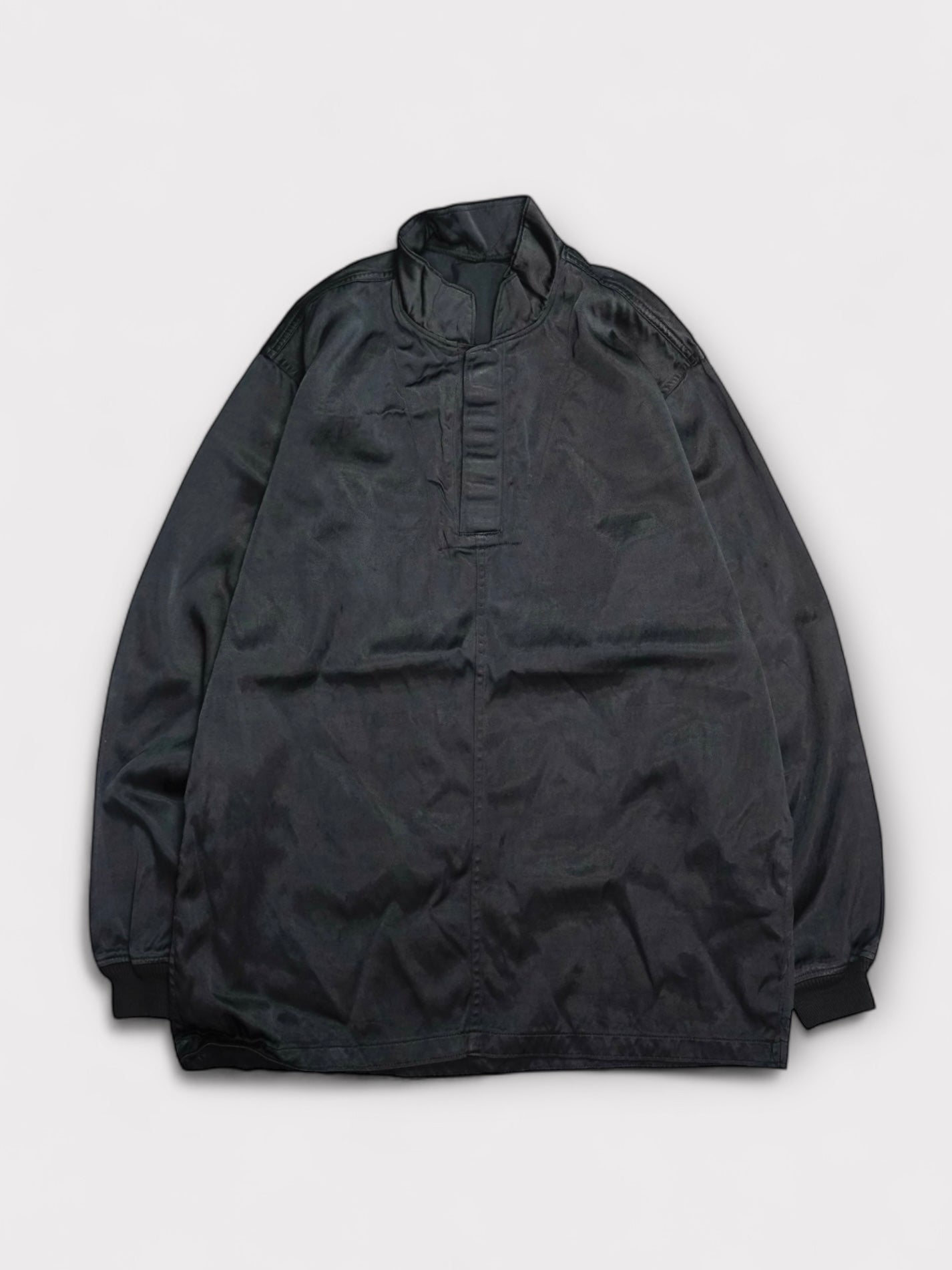 60's U.S.NAVY Flight deck pullover shirt Black over dye made in USA 【L】デッキクルーシャツ レインボーギャング 黒染め