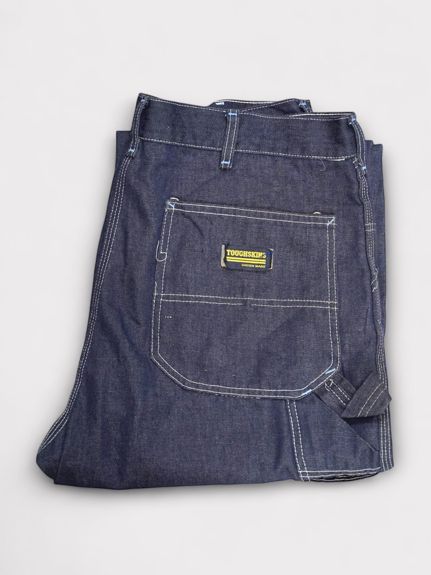70's TOUGHSKINS Denim painter pants made in USA【W36 L30】シアーズ タフスキン デニムペインターパンツ