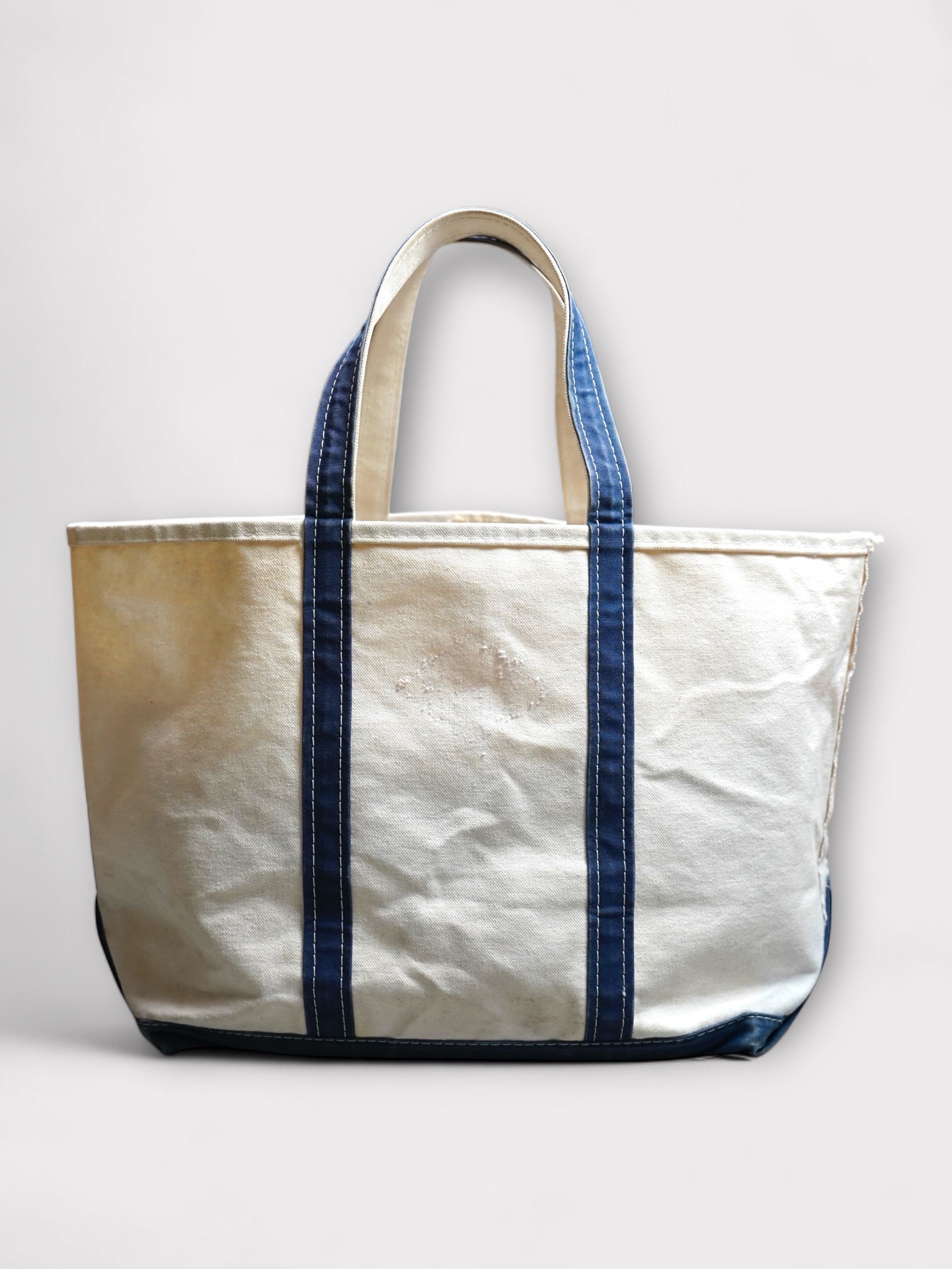 80's L.L.Bean Boat & Tote "NAVY" 2色タグ made in USA【L】 No.11 ビーントート