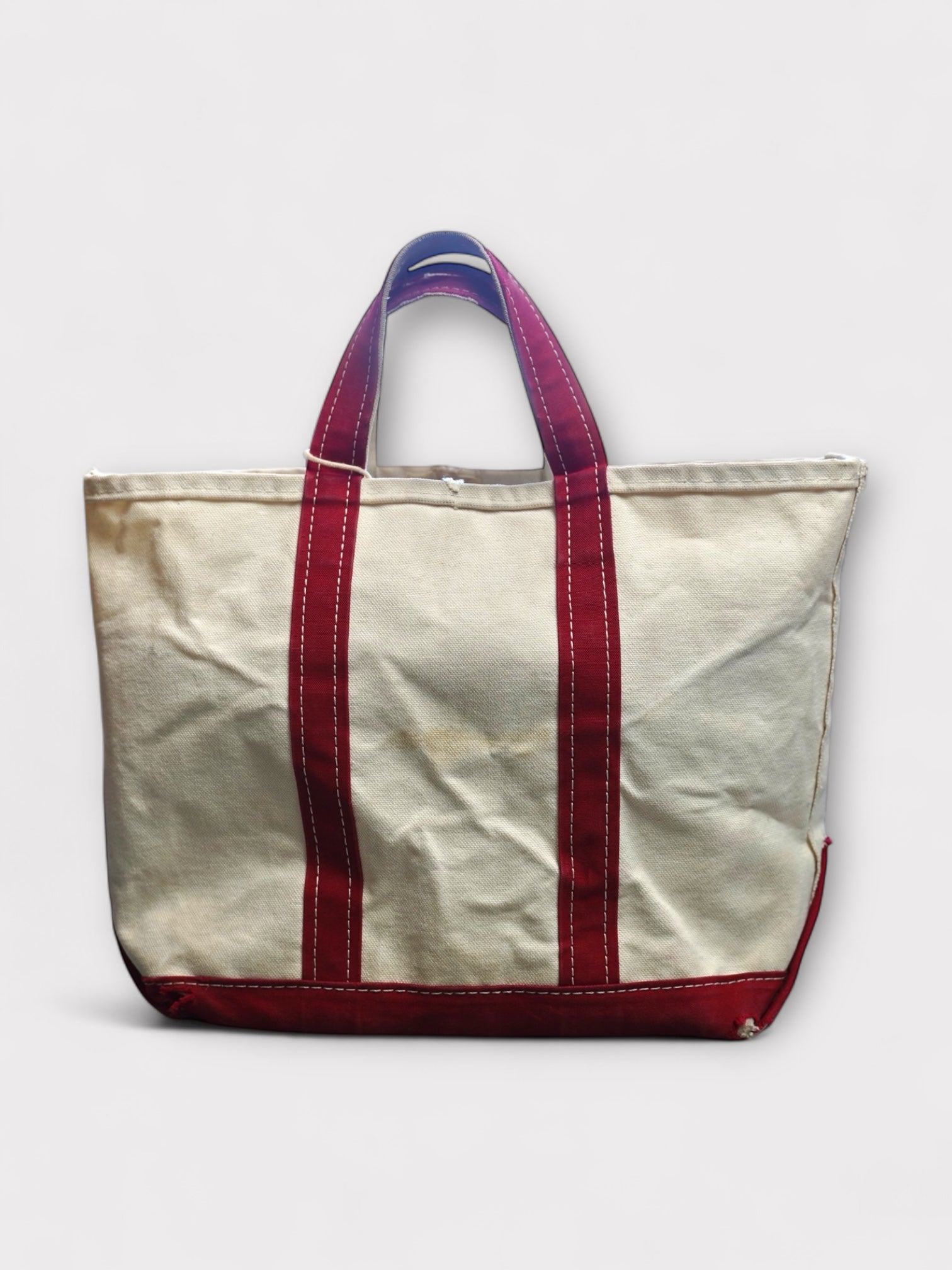 80's L.L.Bean Boat & Tote "RED" 2色タグ made in USA【M】 No.19 ビーントート