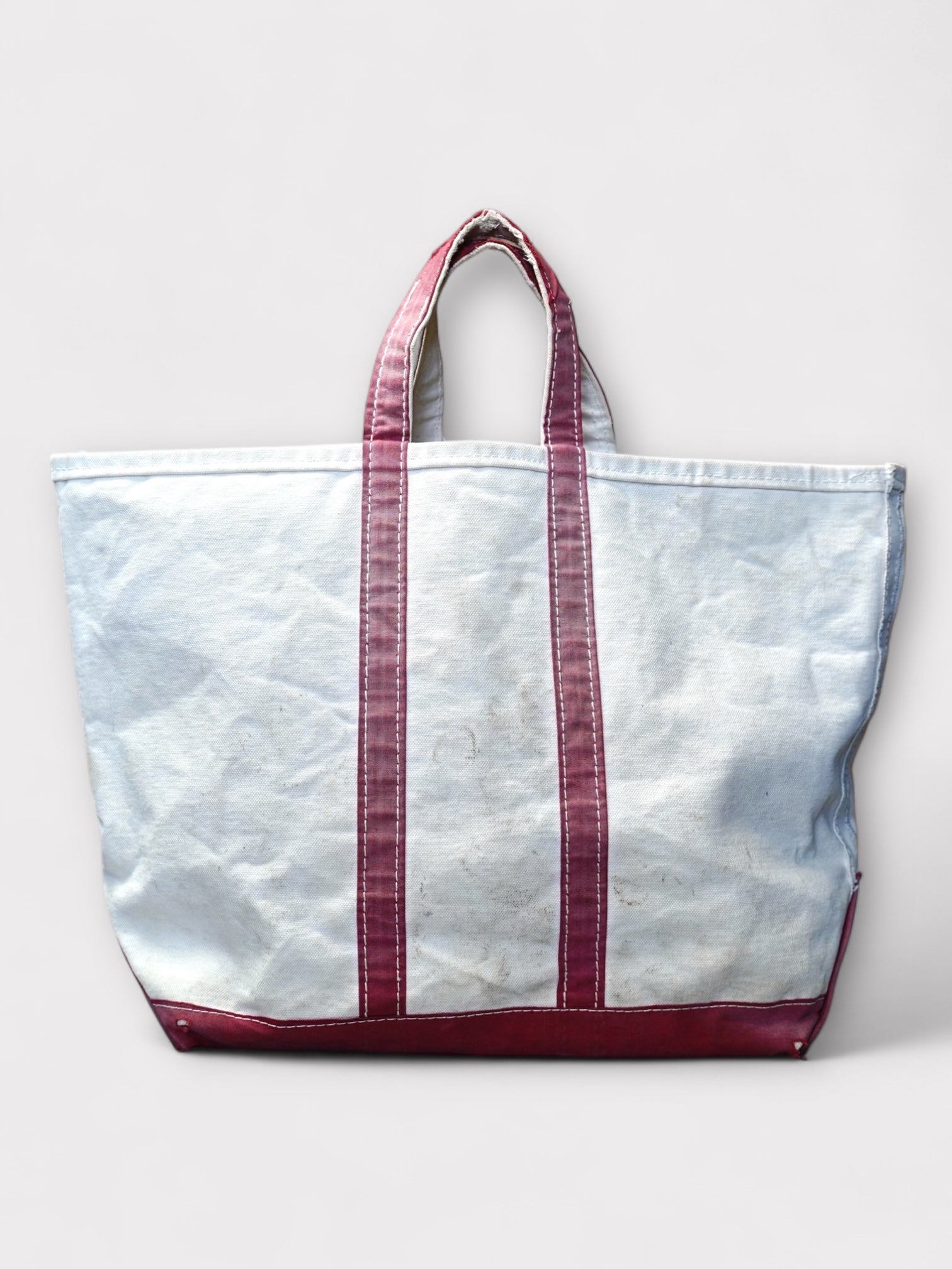 70's L.L.Bean Boat & Tote "RED" 筆記体タグ 片耳 made in USA【L】 No.24 ビーントート