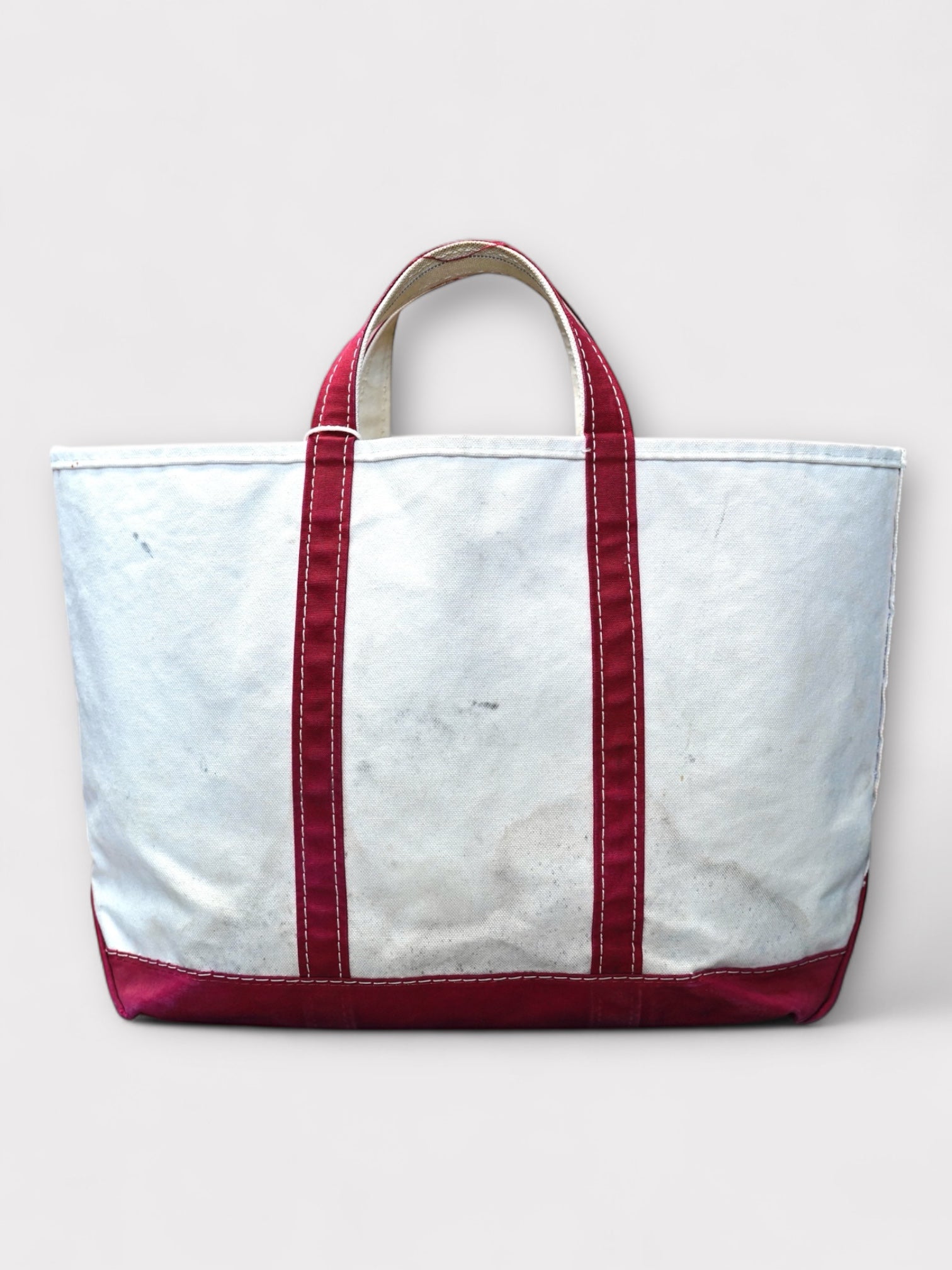 80's L.L.Bean Boat & Tote "RED" 耳付き ギザタグ made in USA【L】 No.25 ビーントート