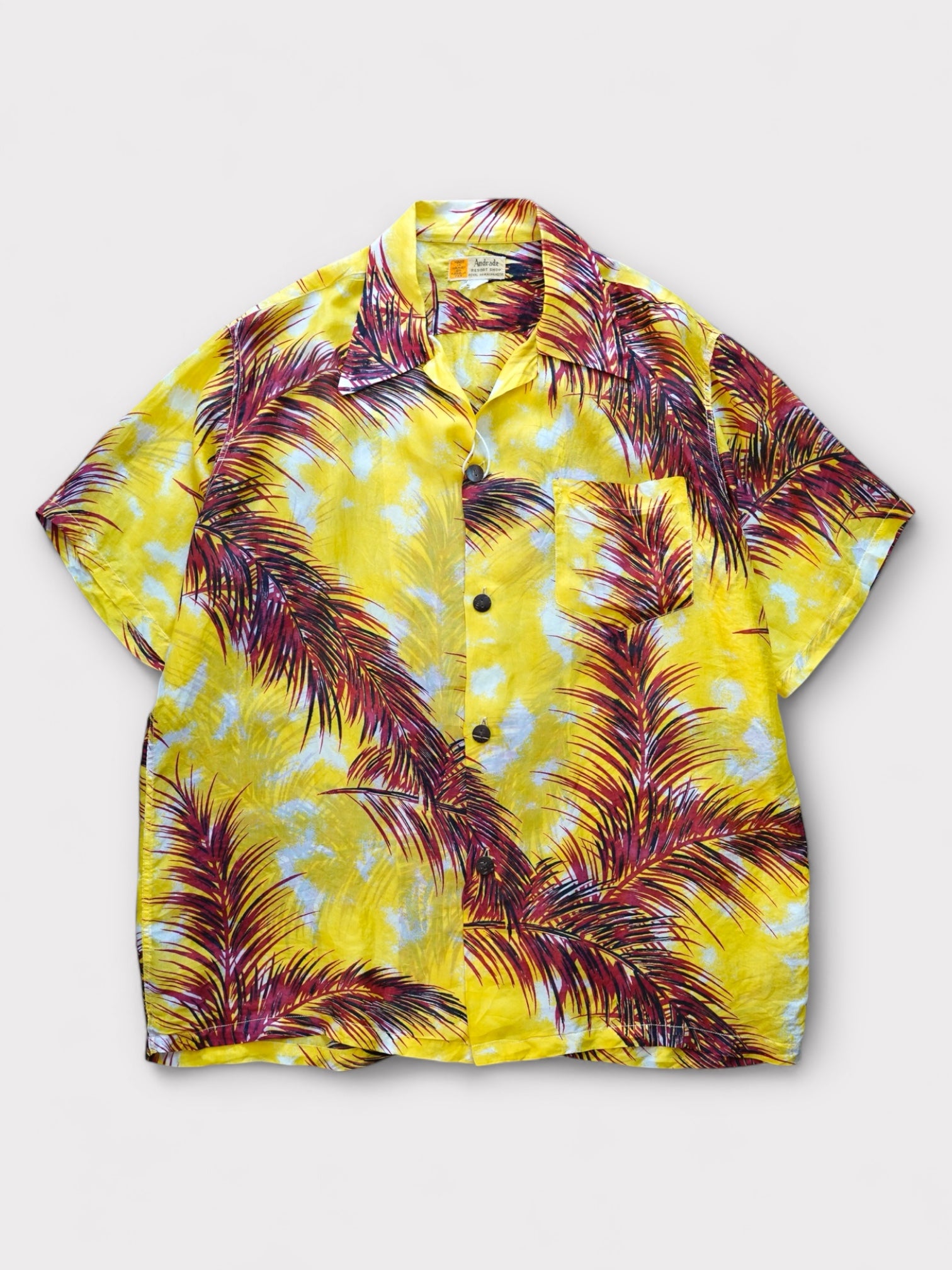 50's Andrade Silk Hawaiian shirt made in Hawaii【XL程】No.5 アンドラーデ シルクアロハシャツ