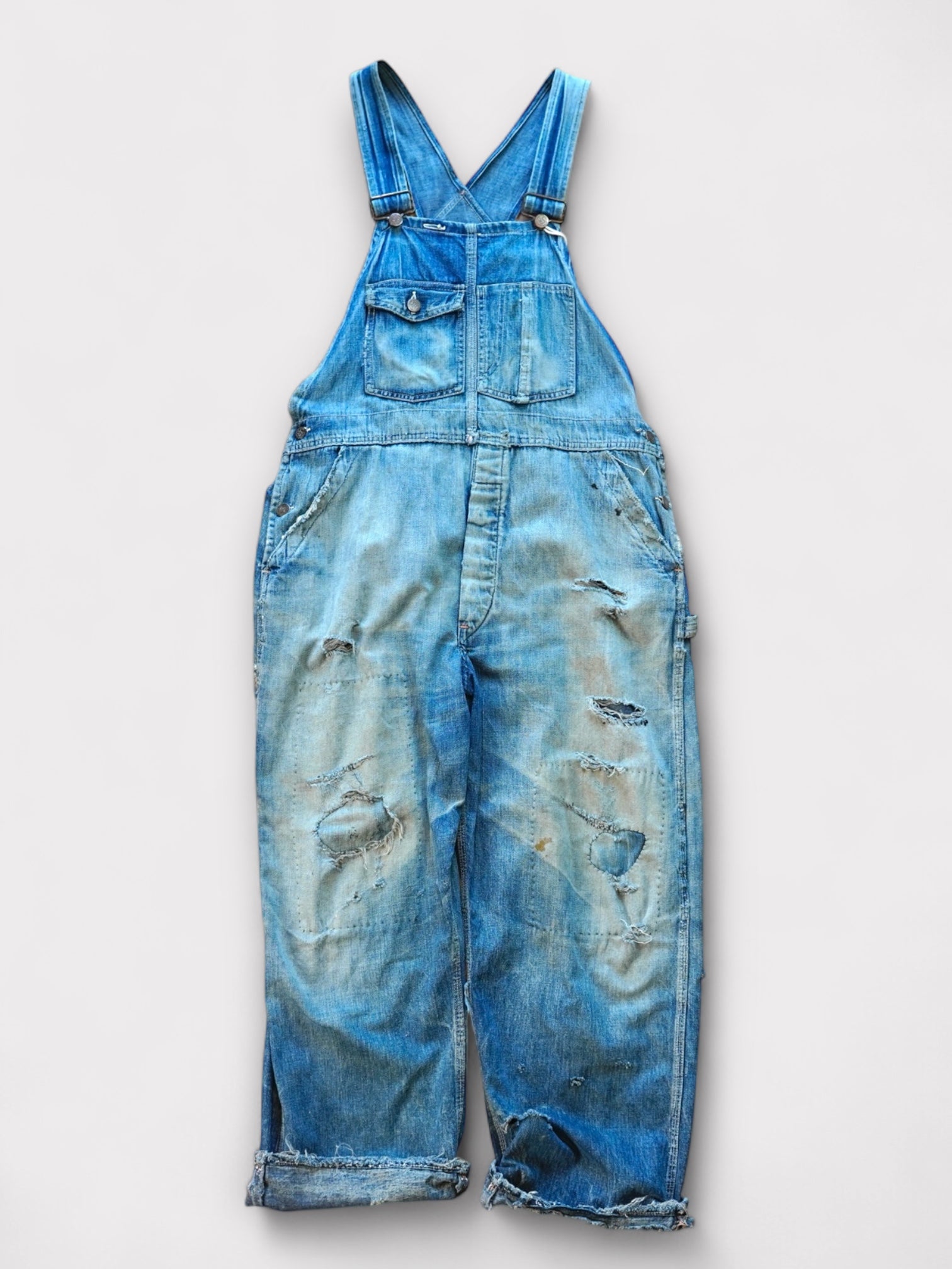 40's STRONG RELIABLE WW2 Denim overall made in USA【W36 L26】No.8 ストロングレリアブル デニムオーバーオール