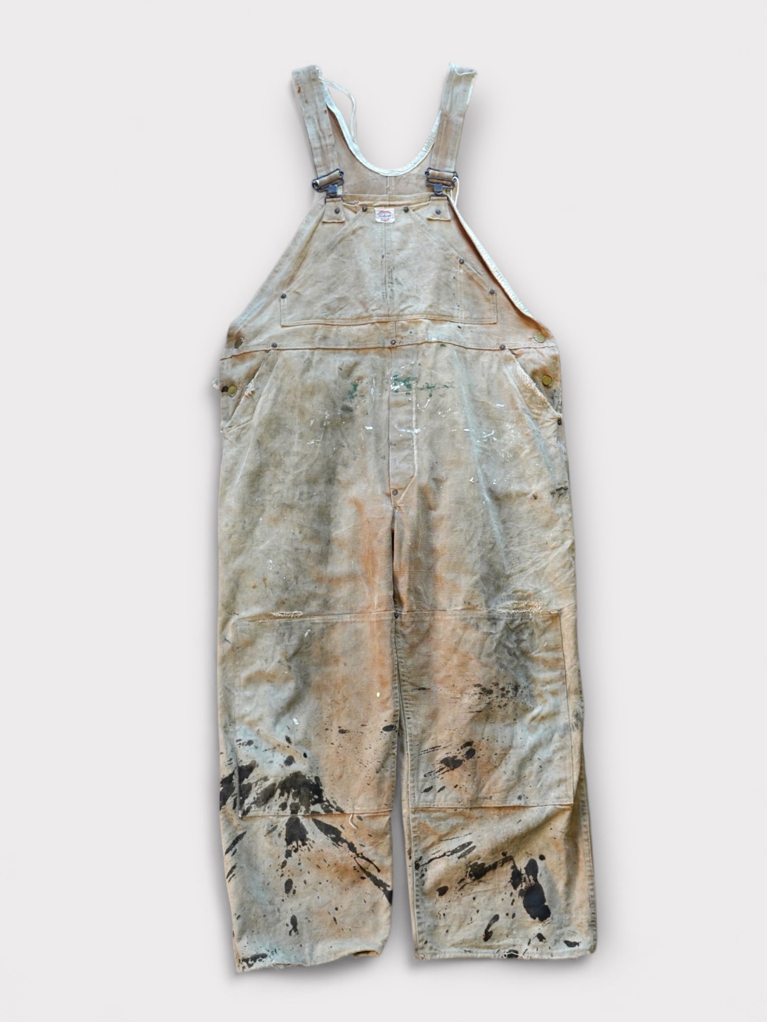 40's CARHARTT WW2 Doble knee duck canvas overall made in USA【W45 L27】No.12 カーハート ダブルニー ダックキャンバス オーバーオール