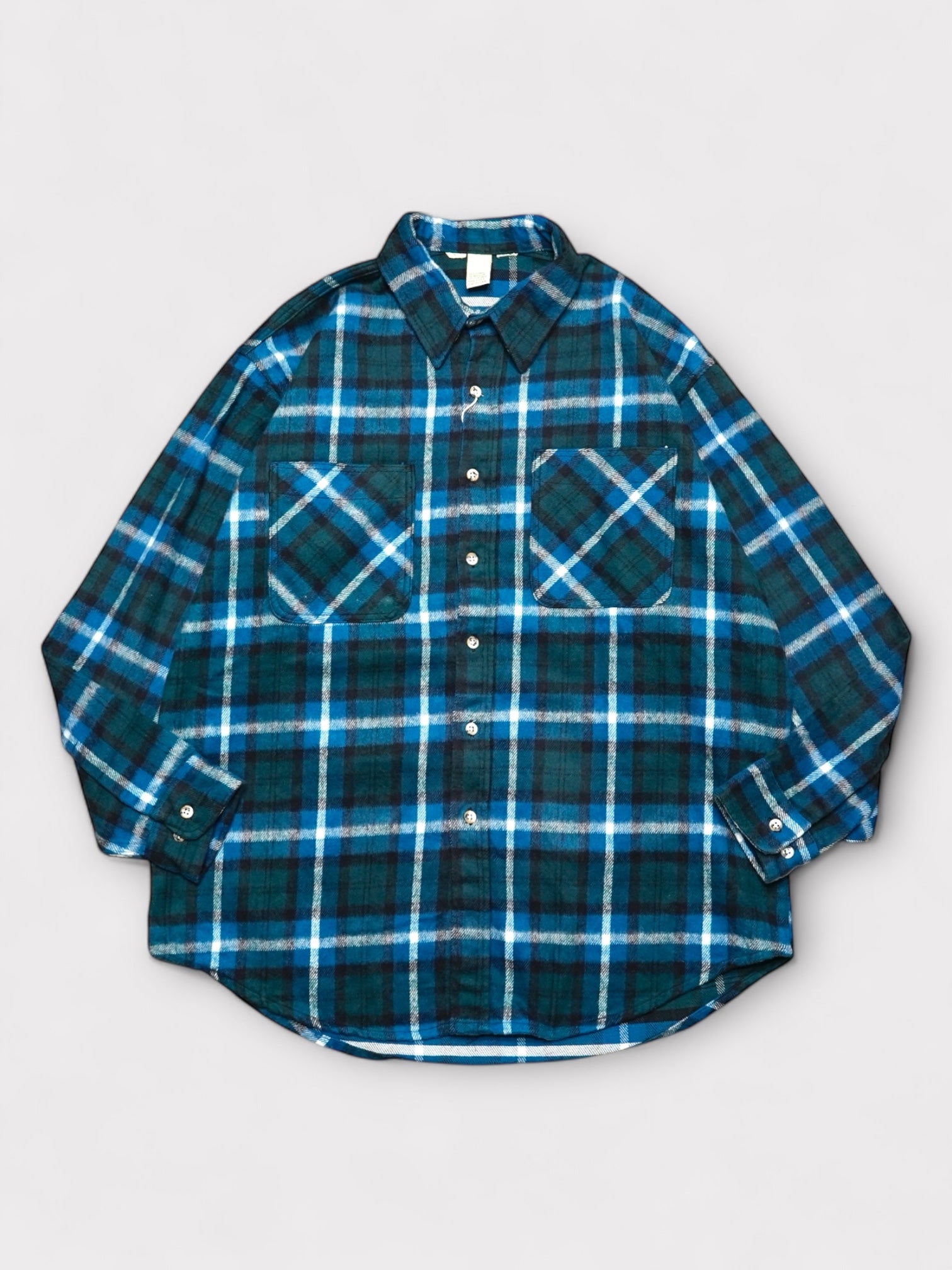 Deadstock 90's ST JOHN'S BAY Cotton heavy flannel shirt made in USA【XL】セントジョンズベイ コットンヘビーネルシャツ