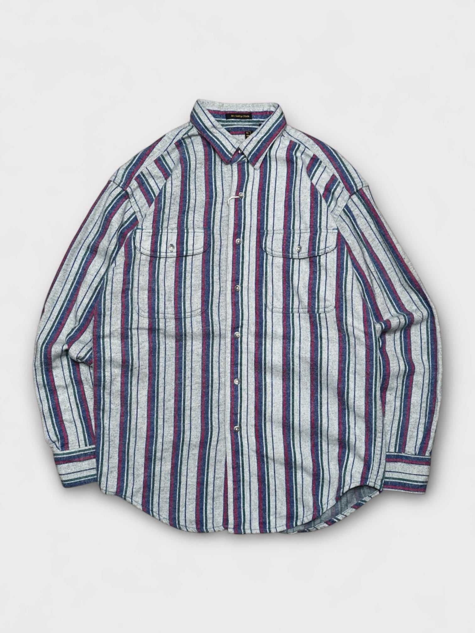 Deadstock80's Eddie Bauer Mackinley Cloth stripe shirt made in Dominica【M】エディバウアー マッキンリークロス ストライプシャツ