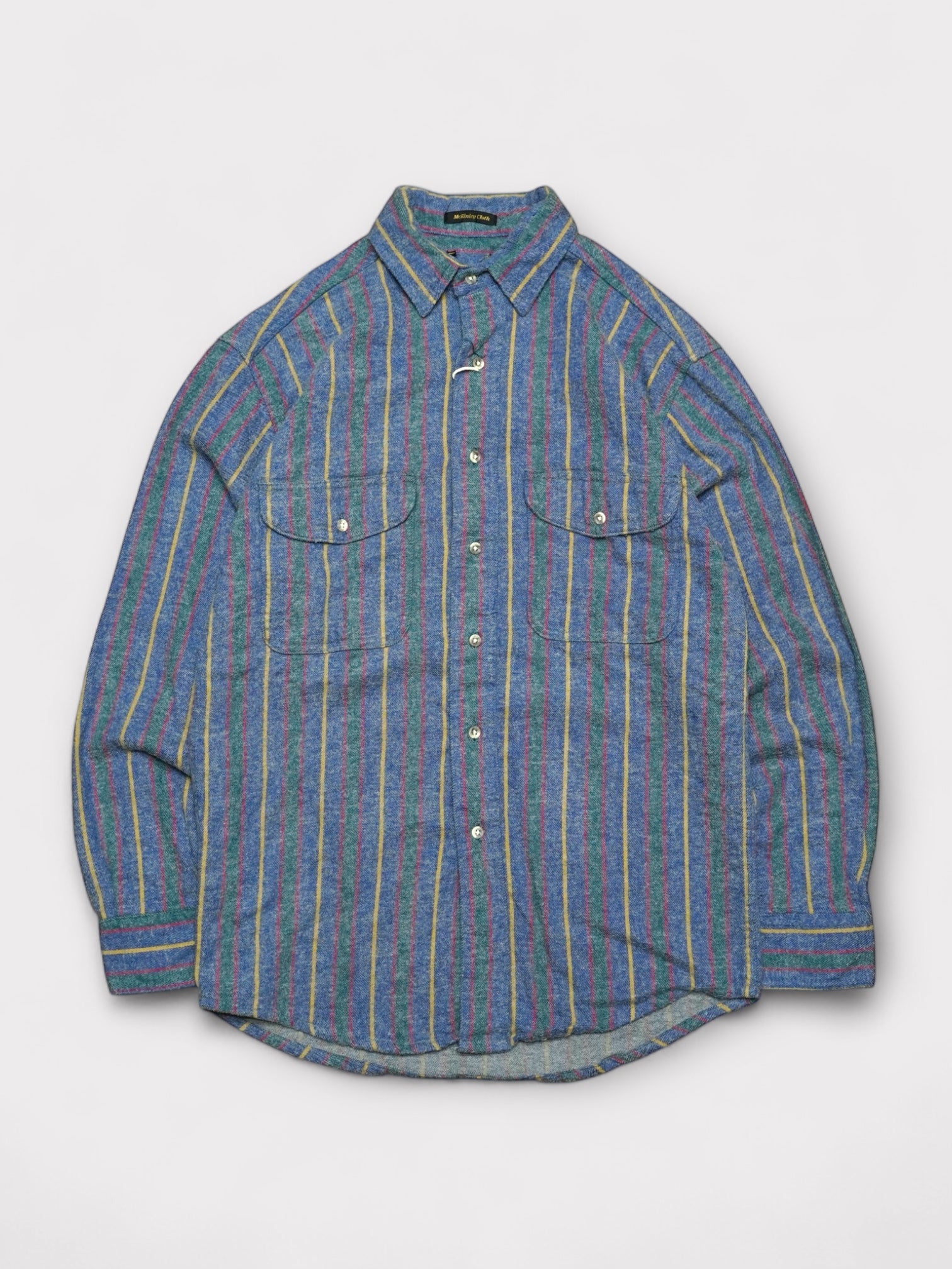 Deadstock80's Eddie Bauer Mackinley Cloth stripe shirt made in Dominica【S】エディバウアー マッキンリークロス ストライプシャツ