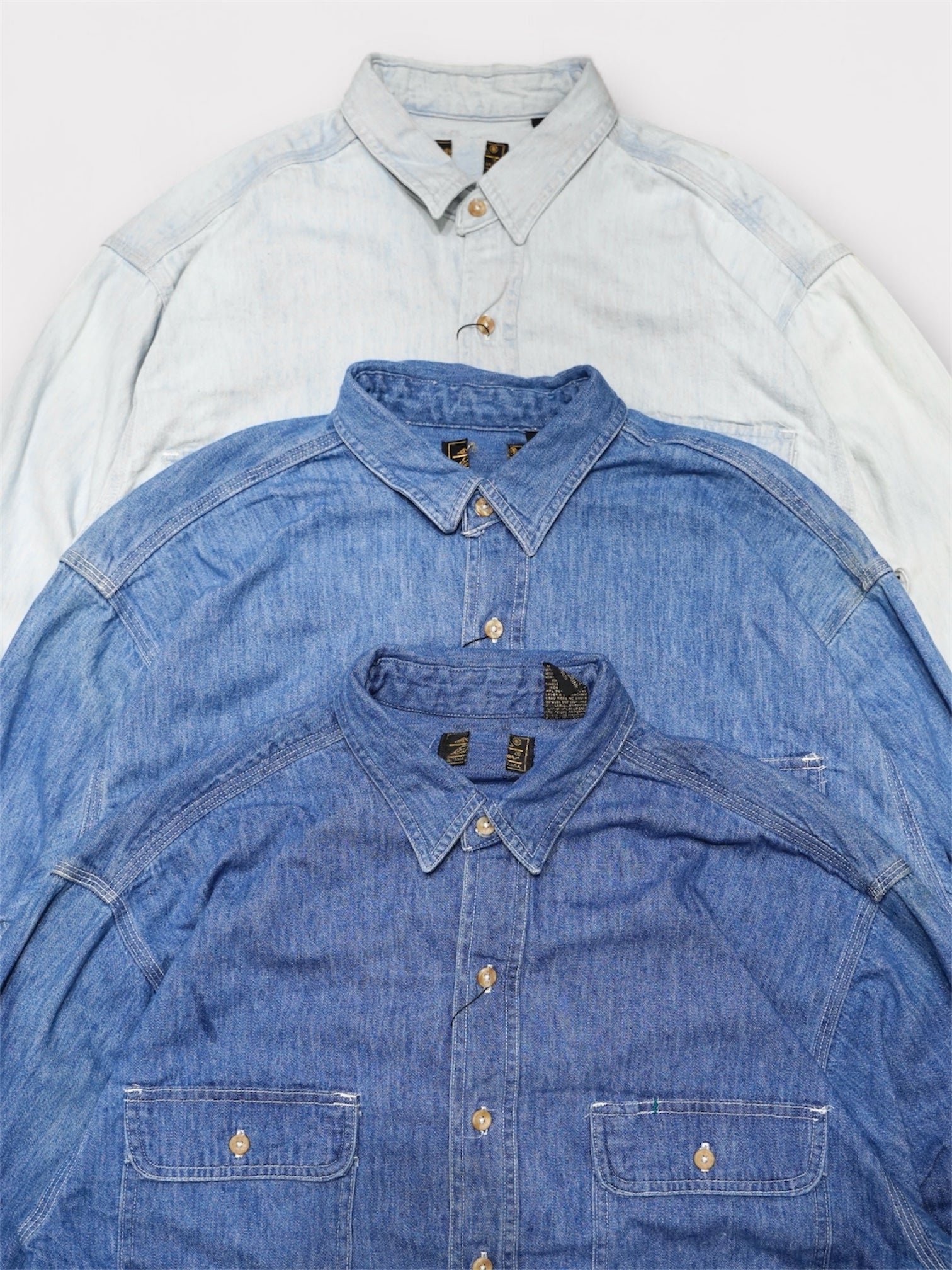 Deadstock80's Eddie Bauer Denim work shirt made in Dominica 【L】エディバウアーデニムワークシャツ