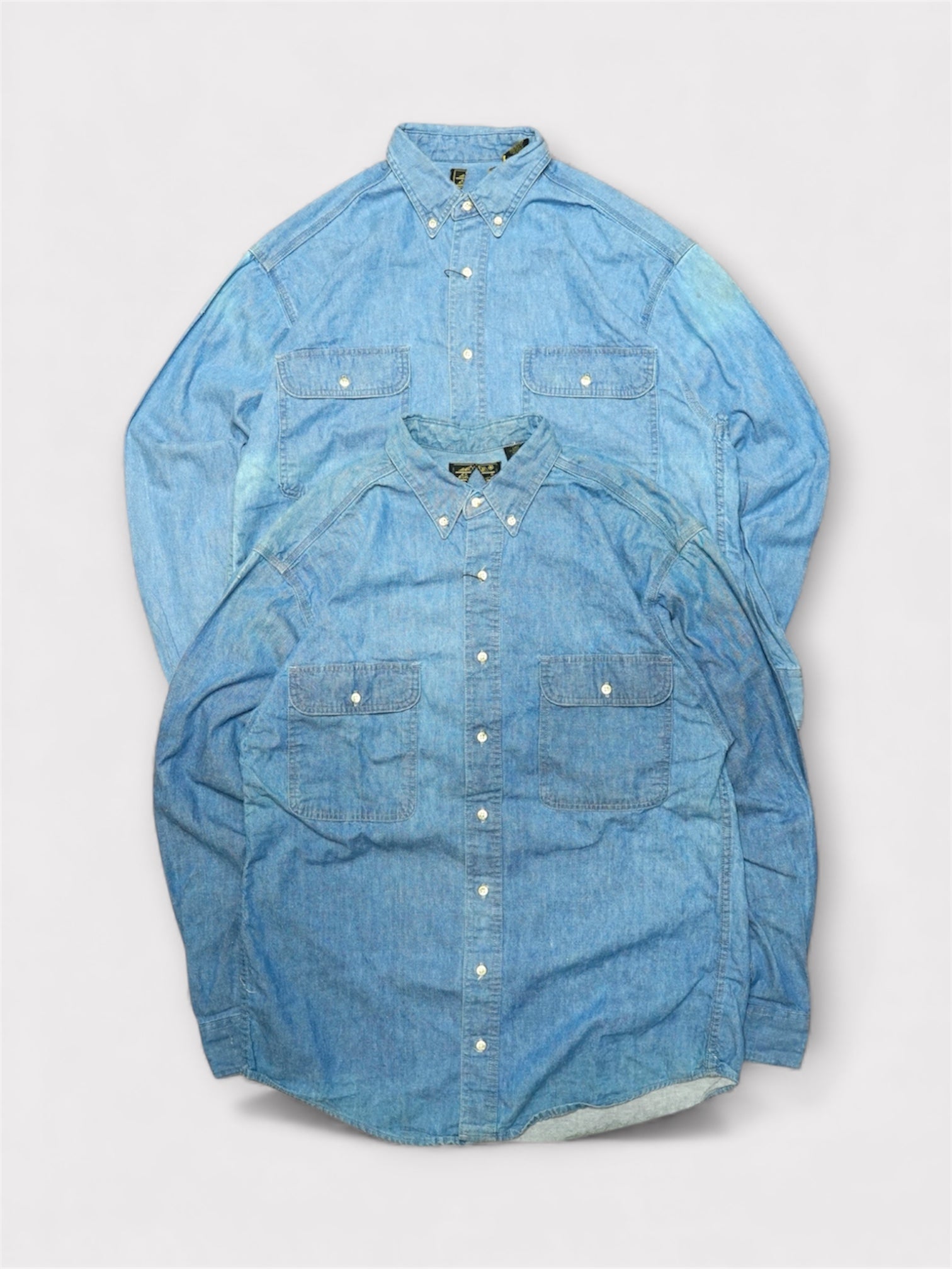 Deadstock 80's Eddie Bauer Denim B.D work shirt made in Dominica デットストック 80年代 ドミニカ製 エディーバウアー デニムボタンダウンワークシャツ