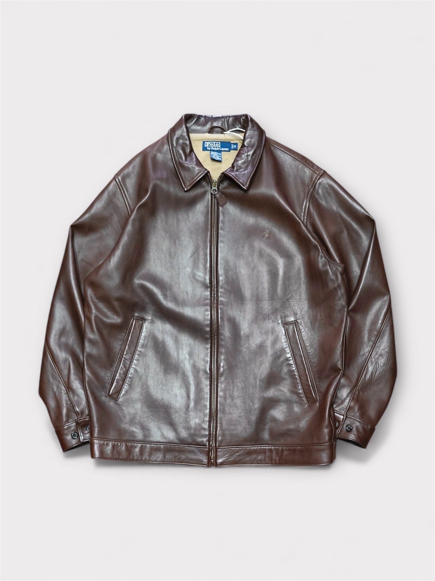 90's Ralph Lauren Leather drizzler jacket made in China 【M】90's 中国製 ラルフローレン レザードリズラージャケット