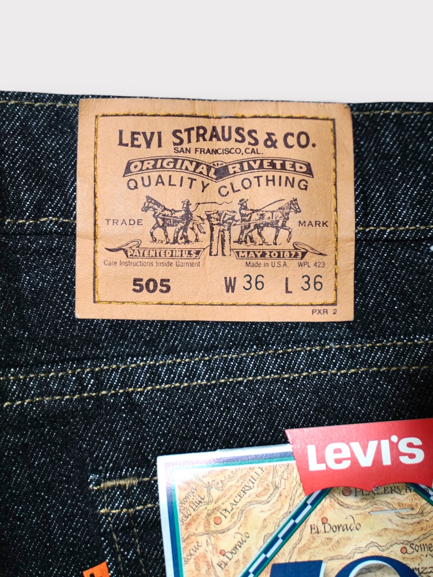 Deadstock 90's Levi's 505 先染め Black made in USA デッドストック