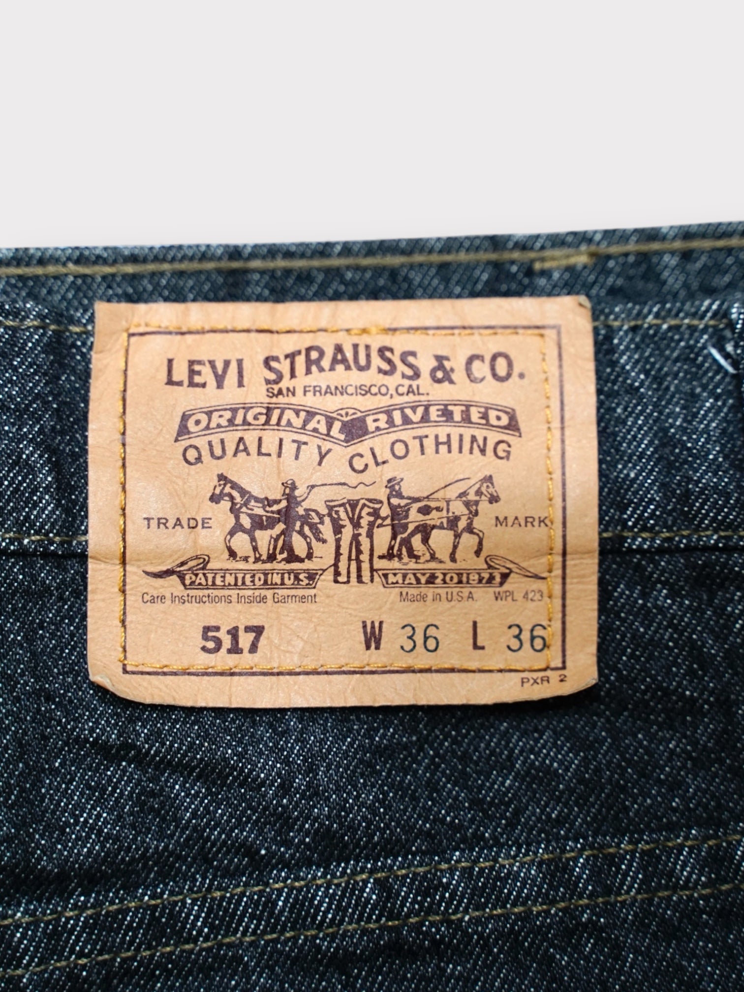 Deadstock 90's Levi's 517 先染め Black made in USA 【W36 L36