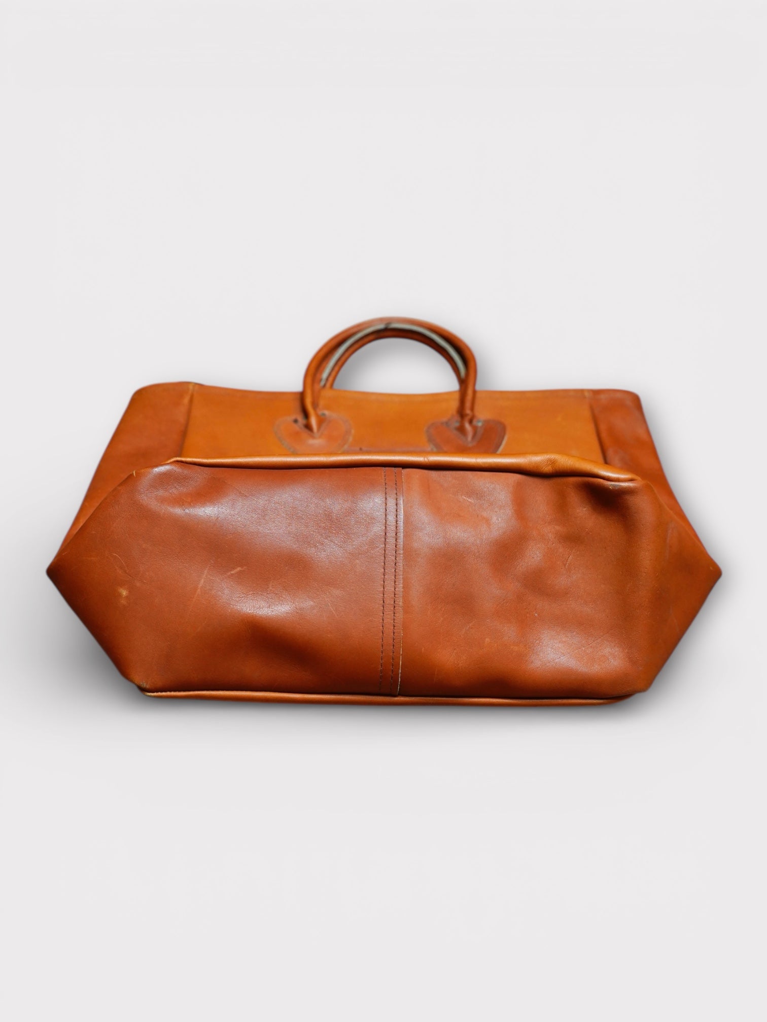 70's L.L.Bean Leather Tote 筆記体タグ made in USA【M】エルエル